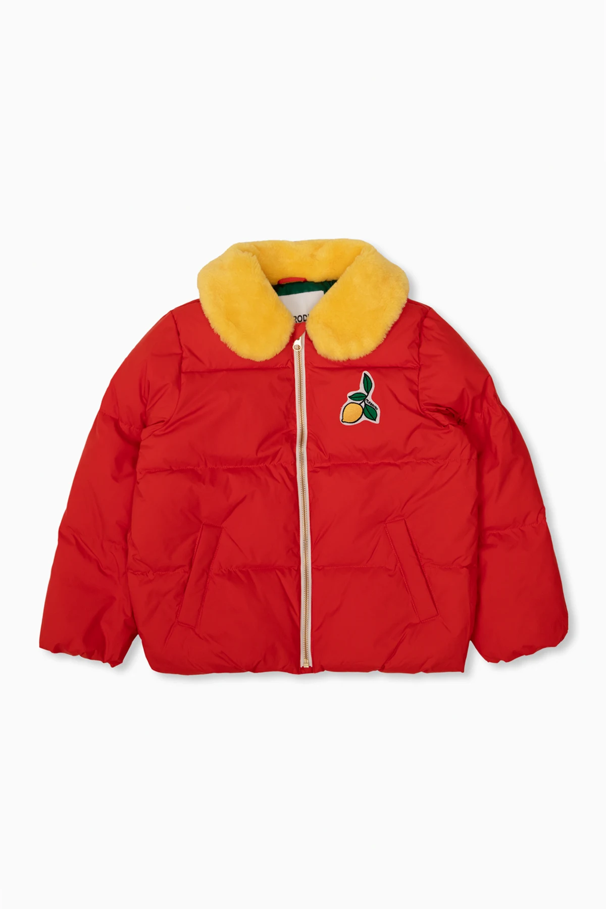 Quilted jacket with fluffy collar