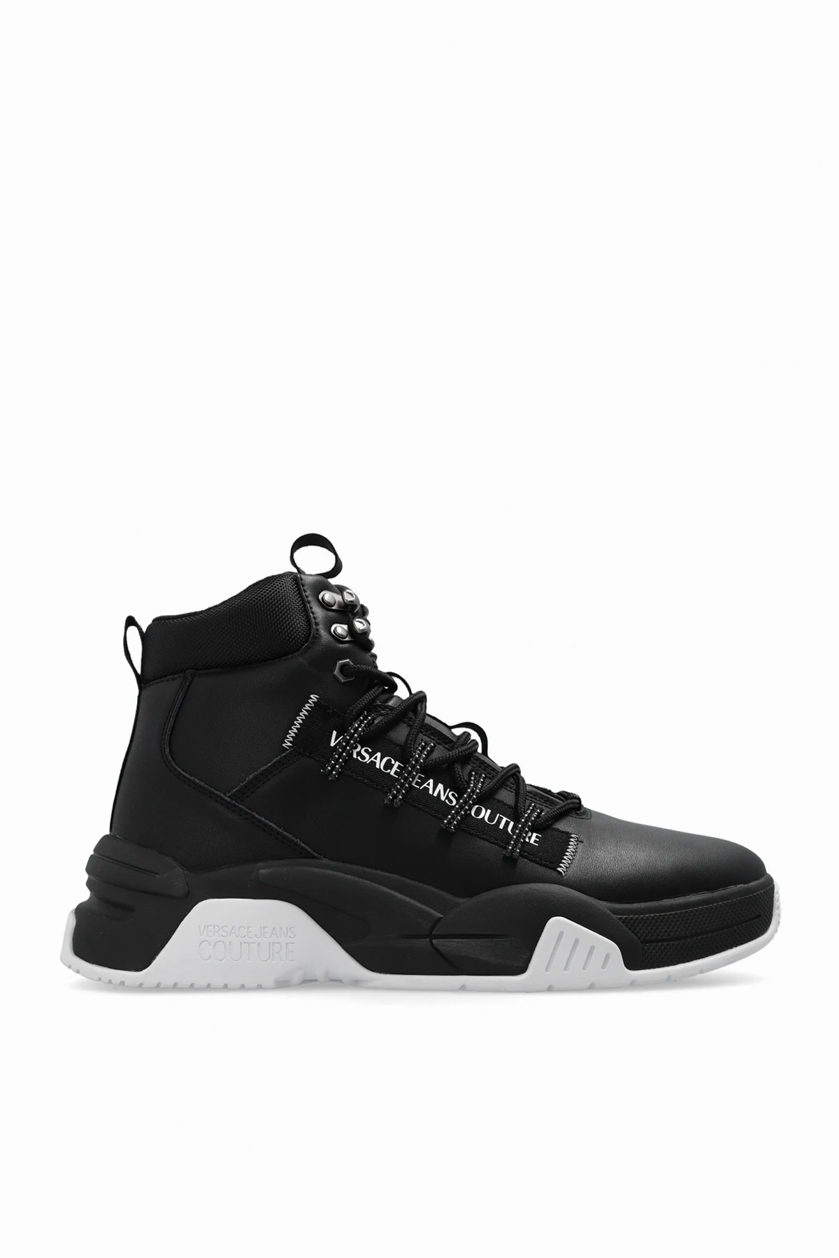 Leather high-top sneakers