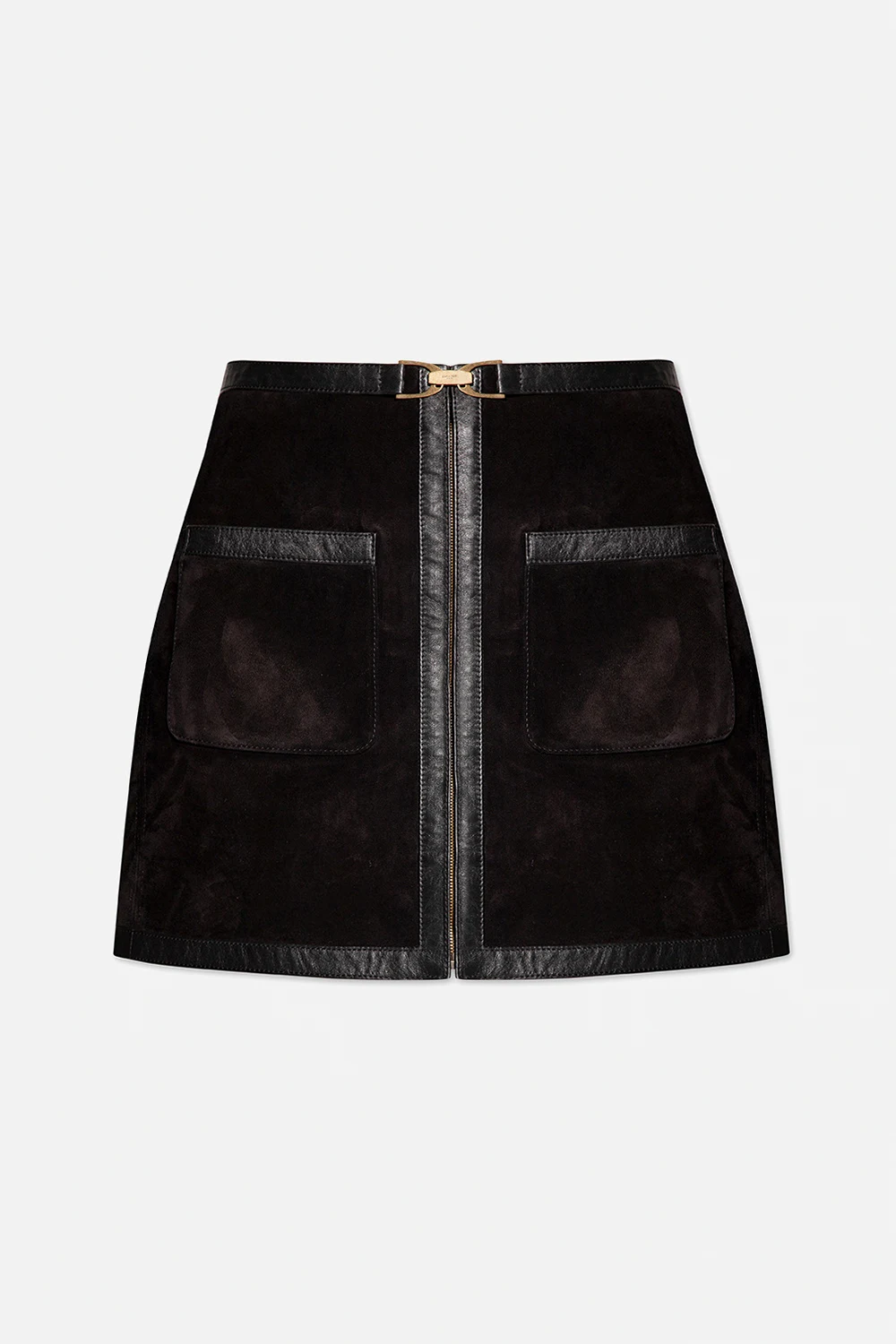 Suede mini skirt