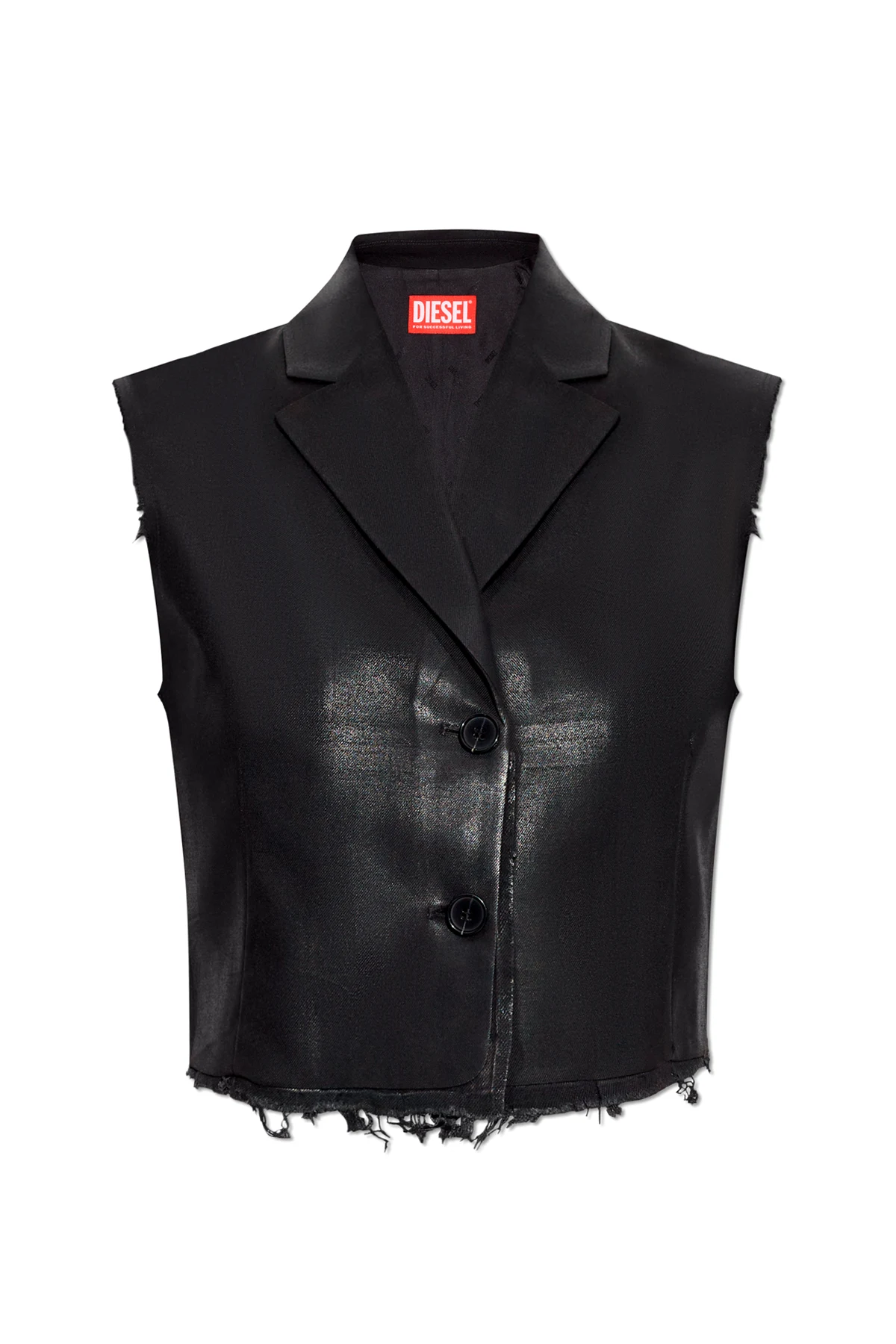 BLACK Vest with raw finish G-BARYT