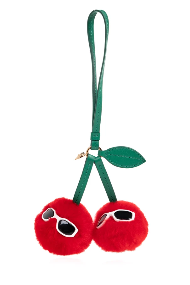 RED Furry bag charm