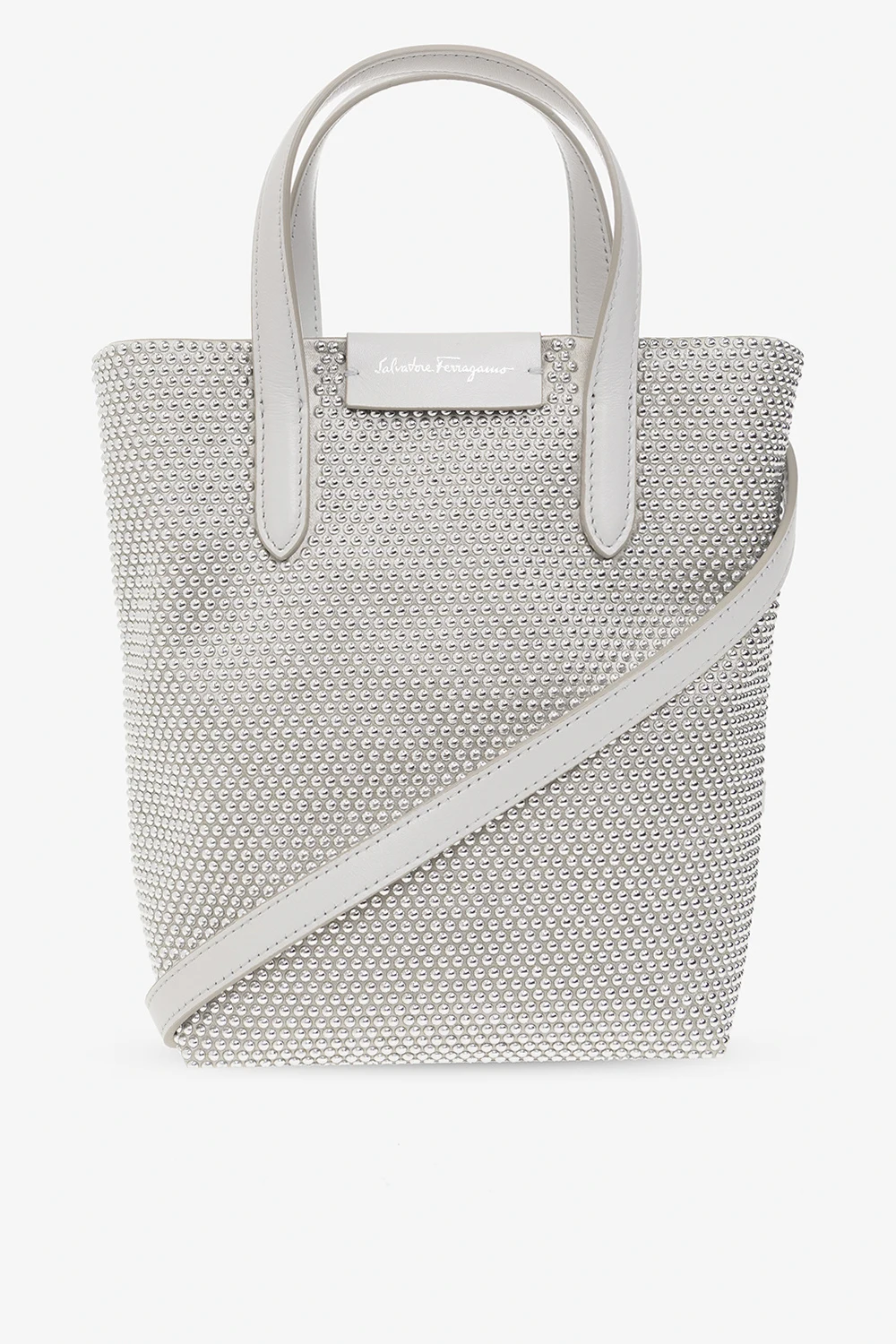 Shoulder bag with glossy crystals