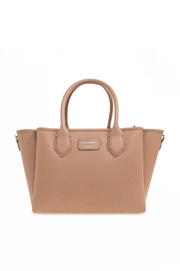 beige Bag with printed logo