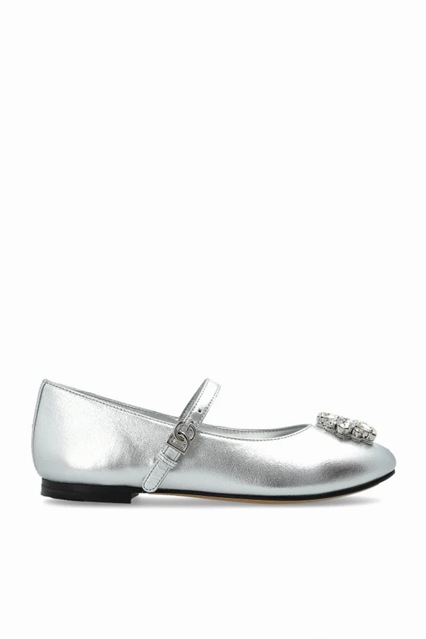 SILBER Ballerinas mit schimmernder Applikation