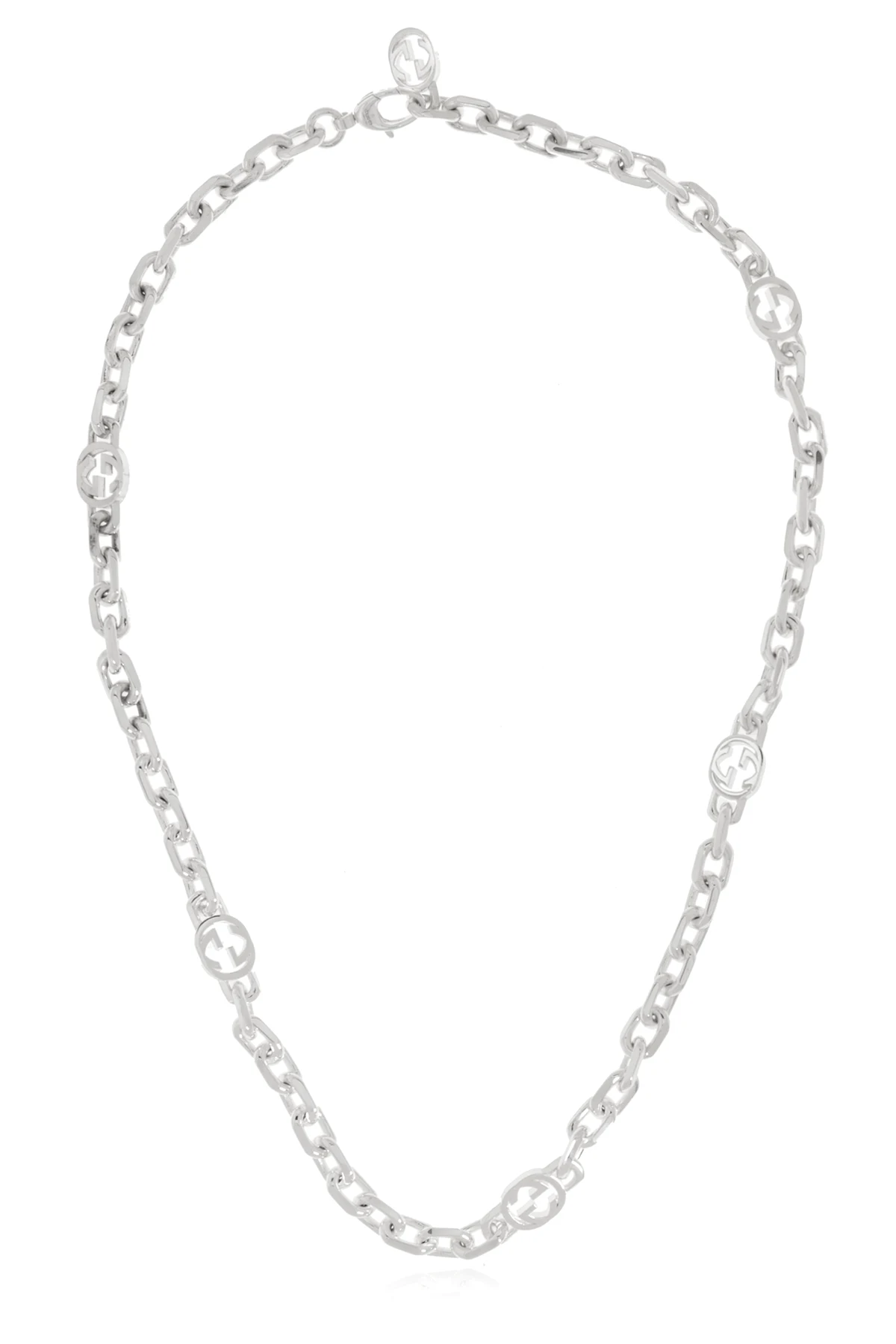 SILVER Necklace with `GG` logo