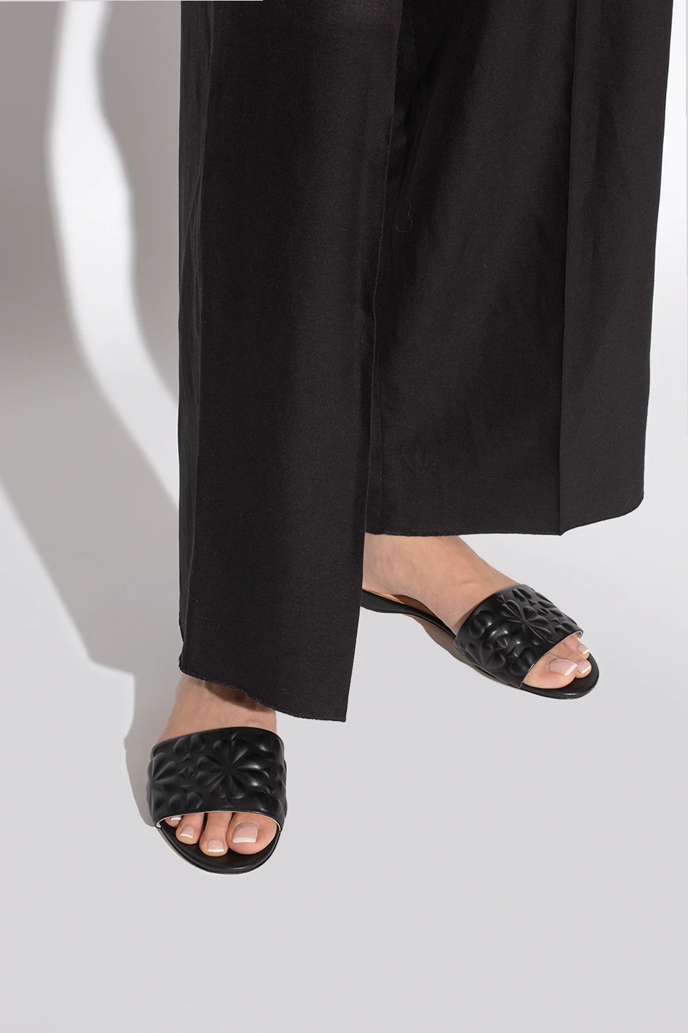 ‘Emmie’ leather slides
