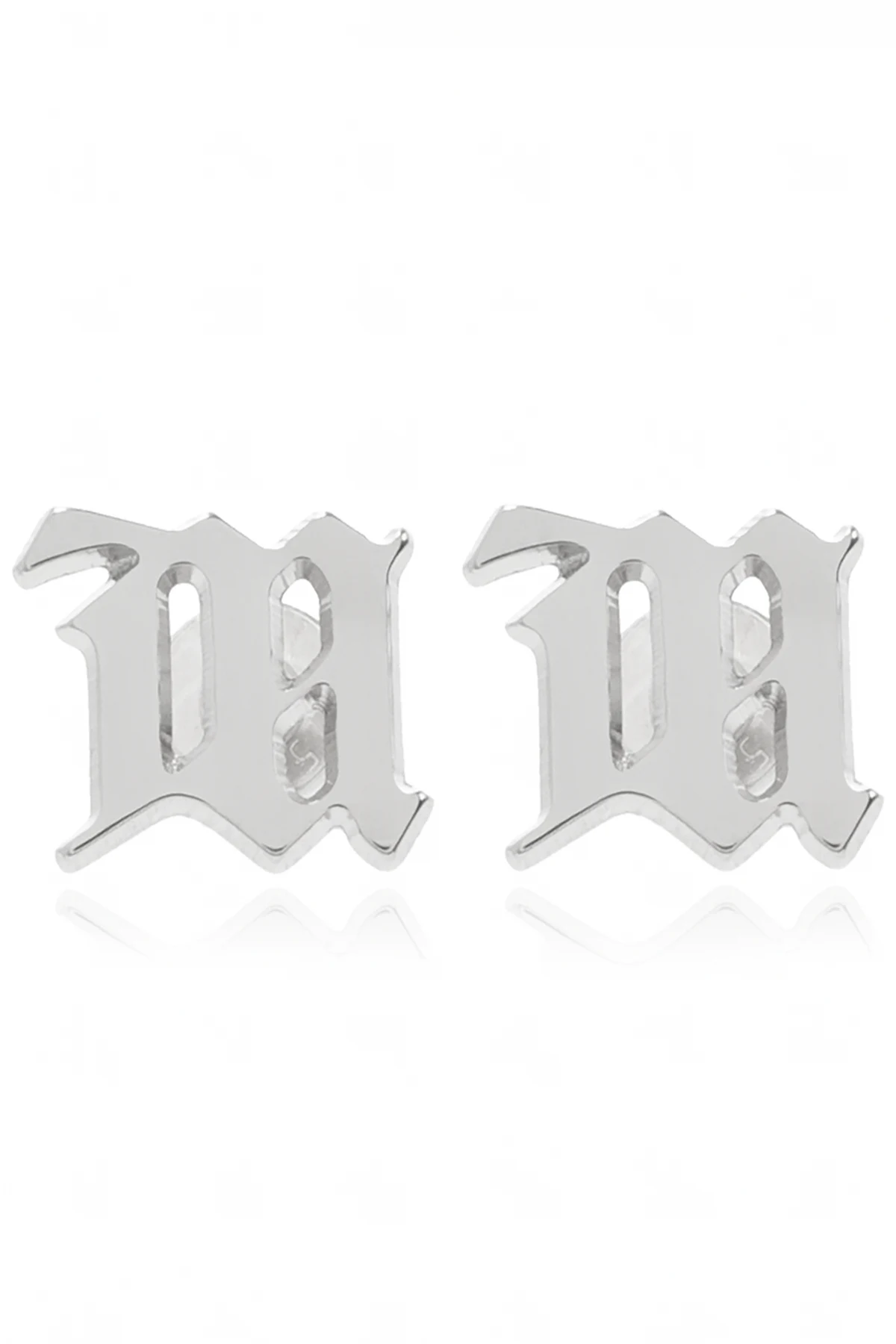 Silver earrings with logo