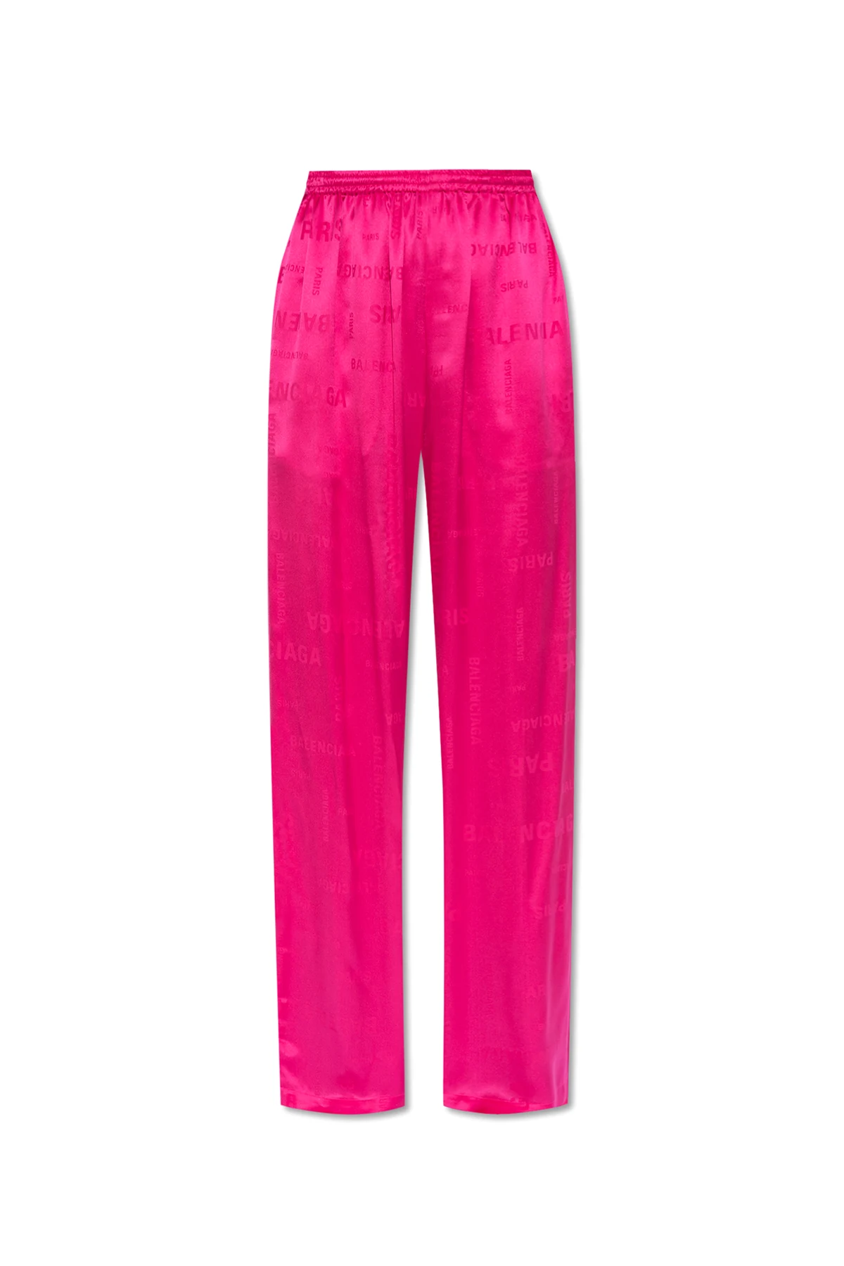 Silk trousers with logo