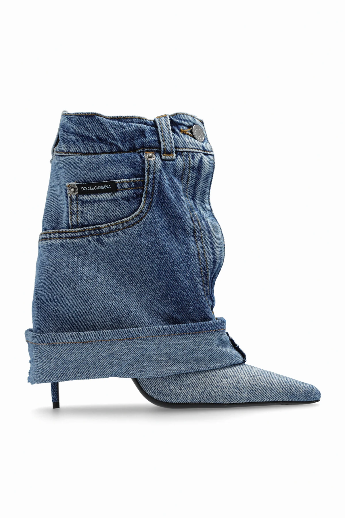 ‘Lollo’ denim heeled ankle boots