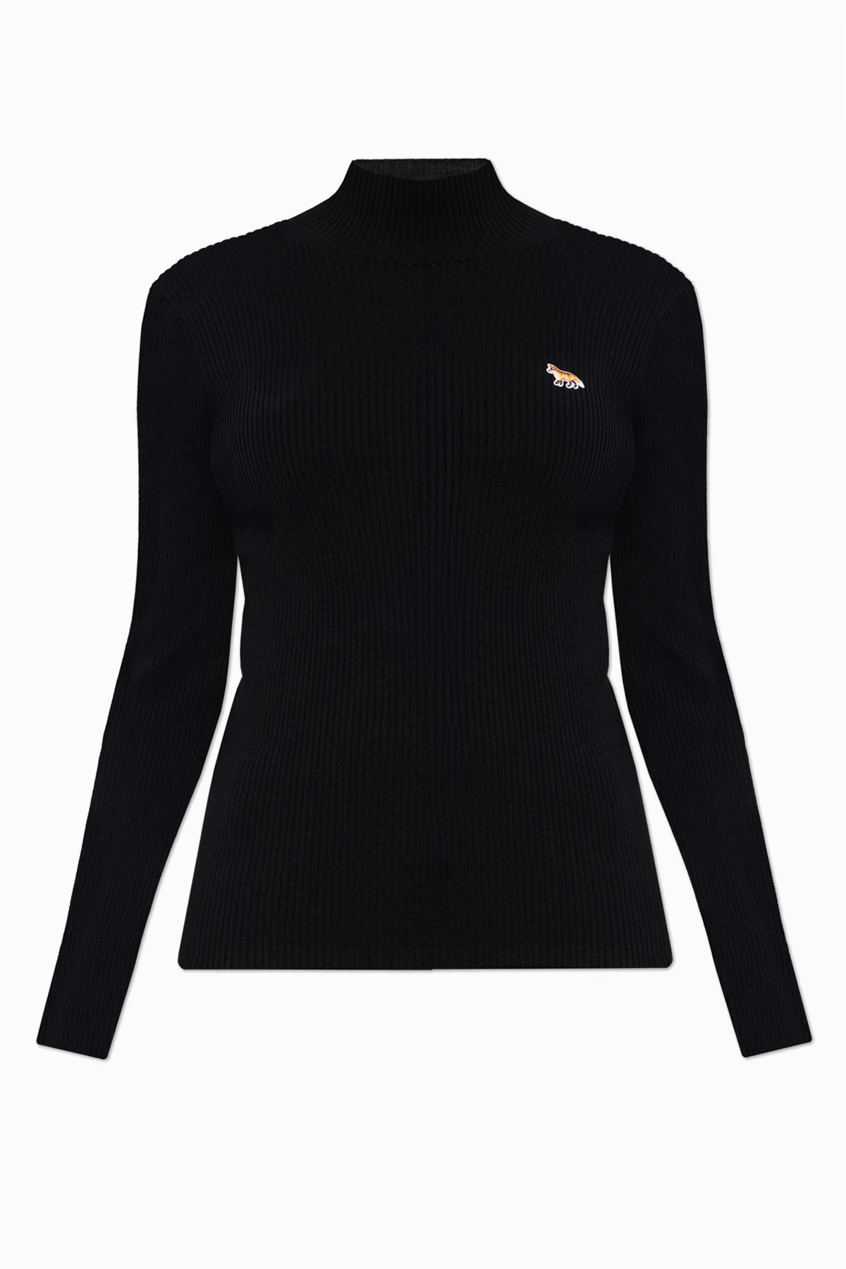 Geripptes Top mit Stehkragen