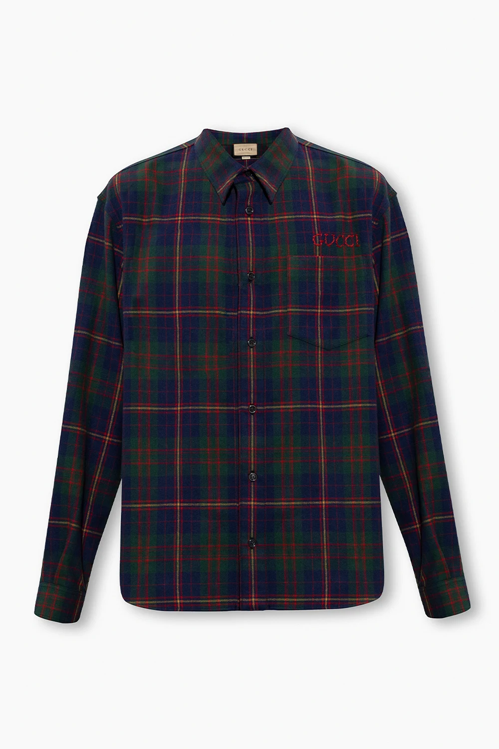 Wool shirt with logo