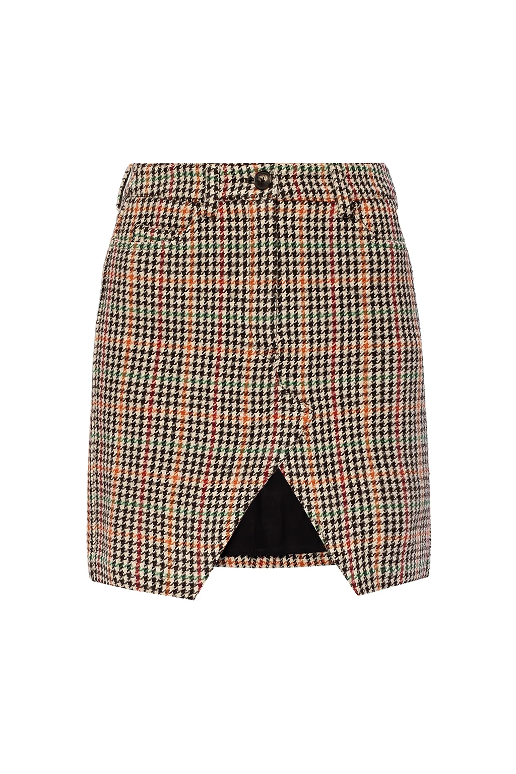 Houndstooth check skirt