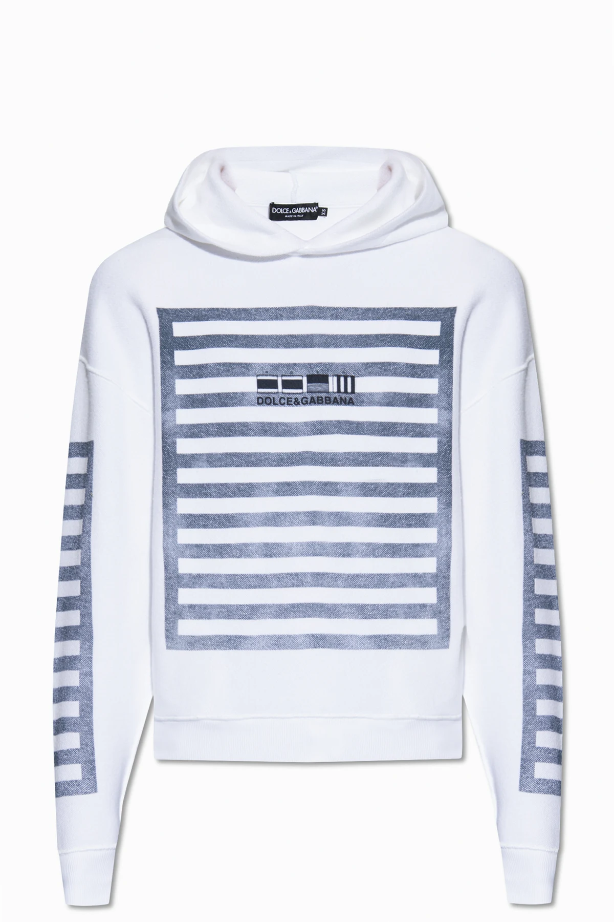 WHITE Striped hoodie