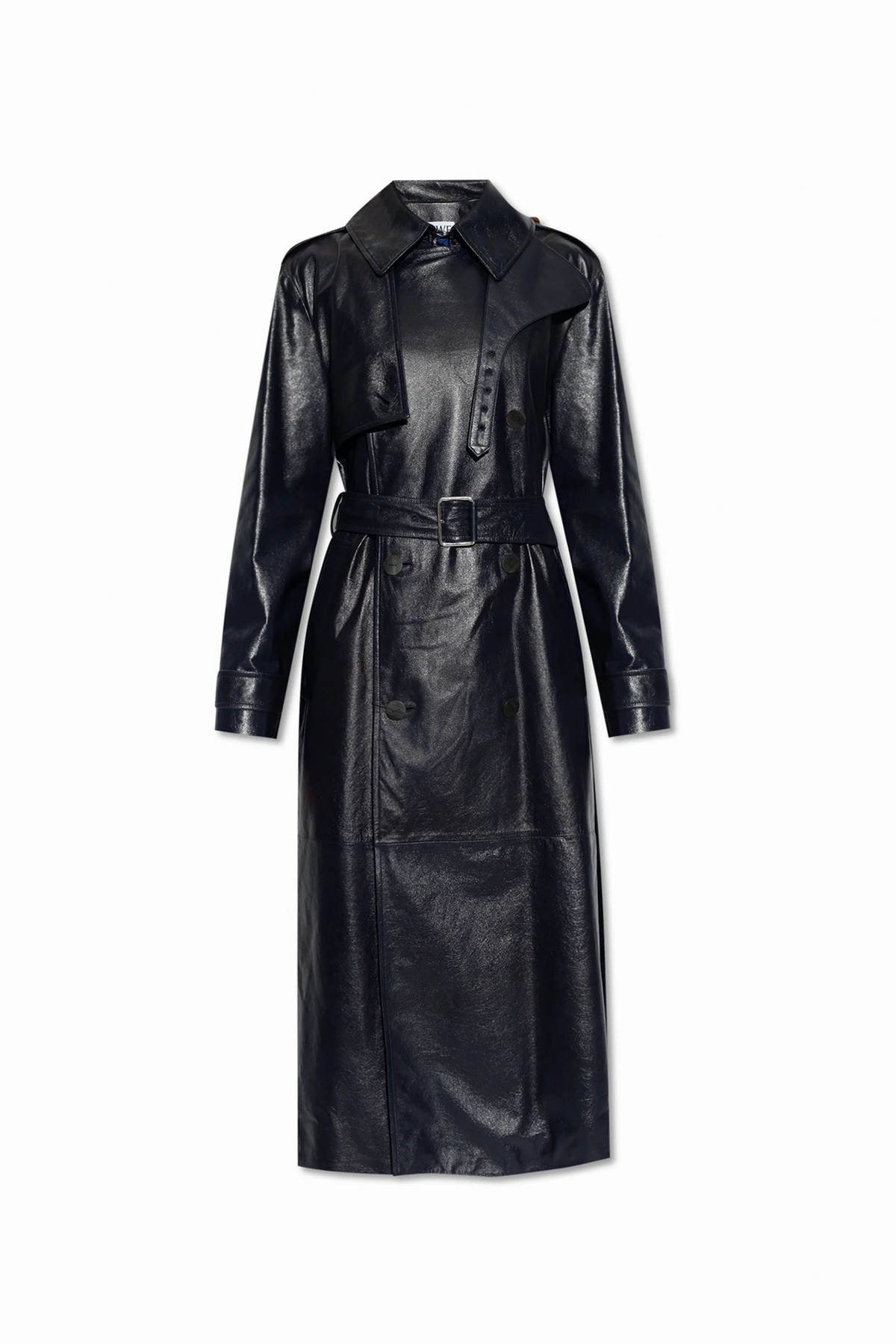 Leather trench coat