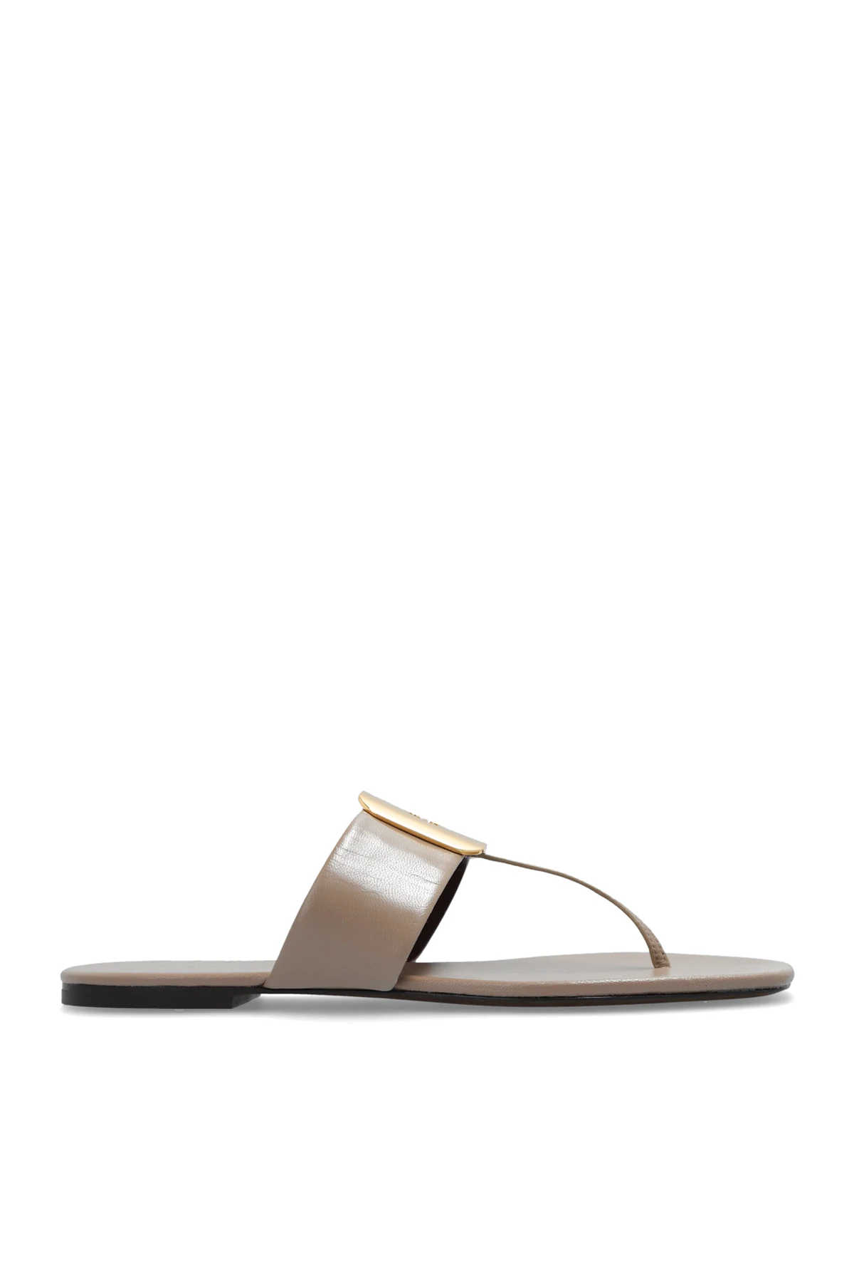 beige ‘Georgia’ flip-flops in leather
