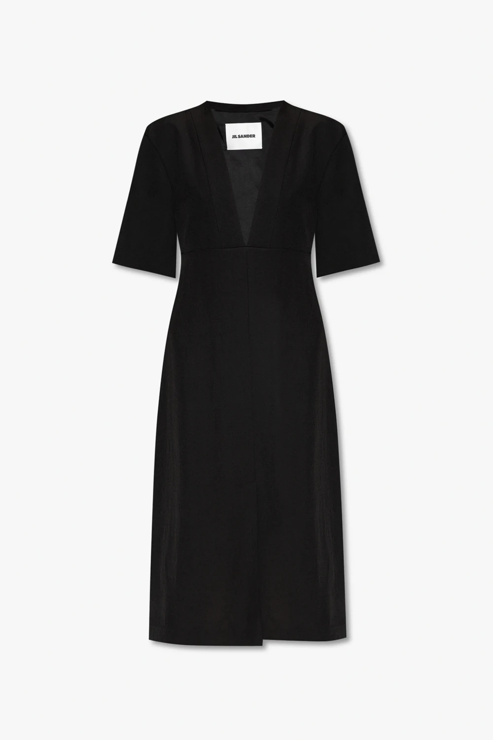 Dress with plunging V-neck