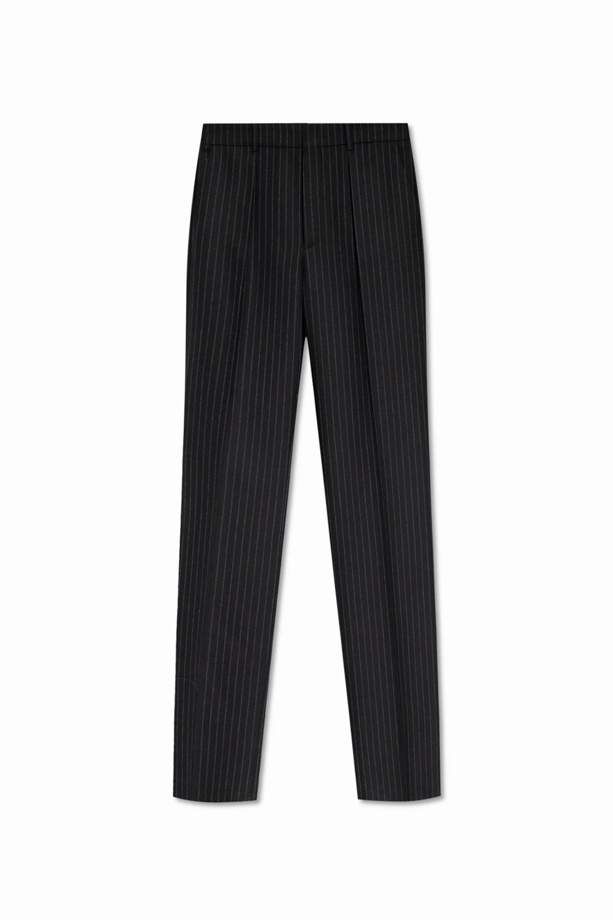 Wool pleat-front trousers