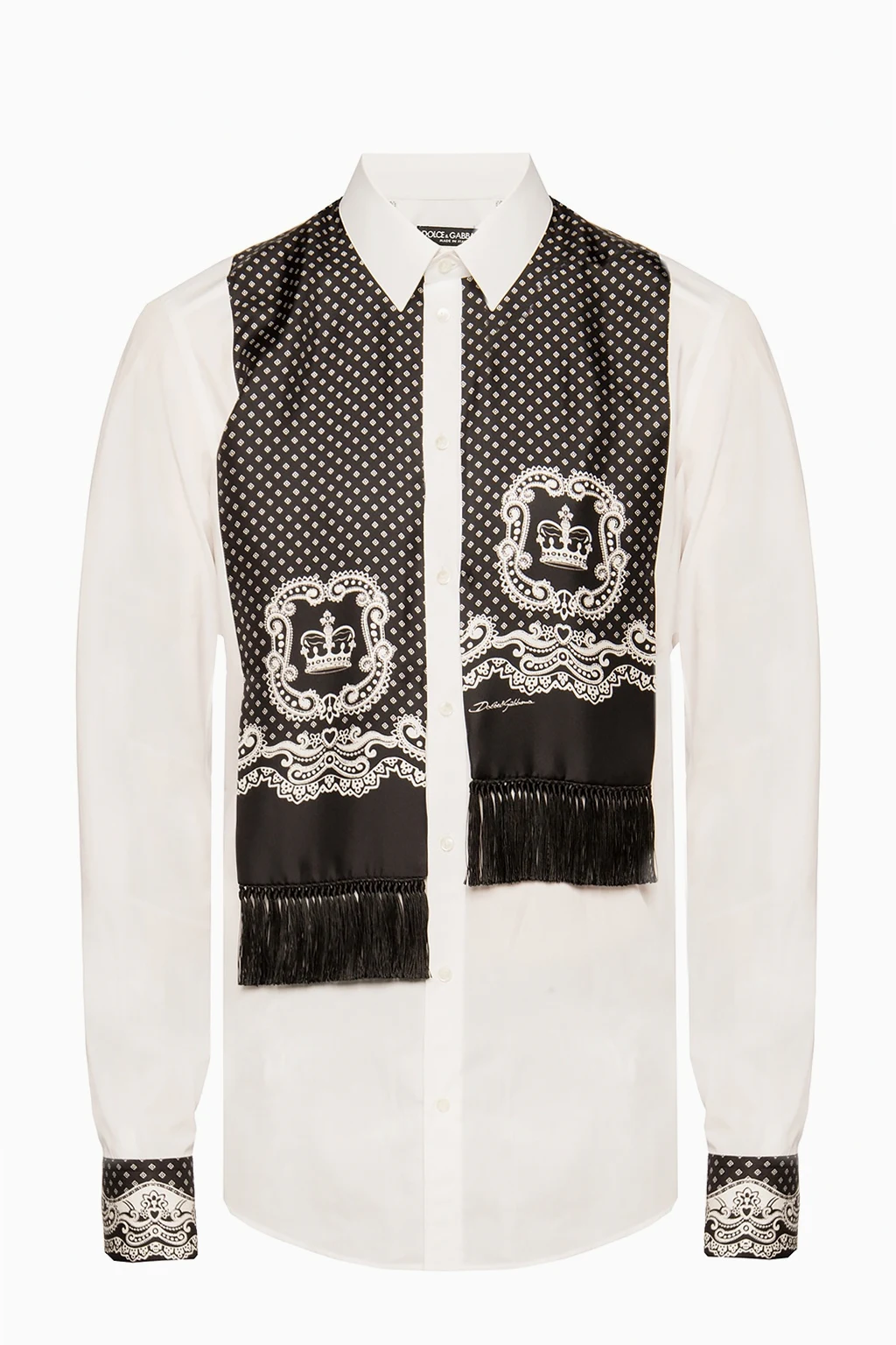 Shirt with silk scarf