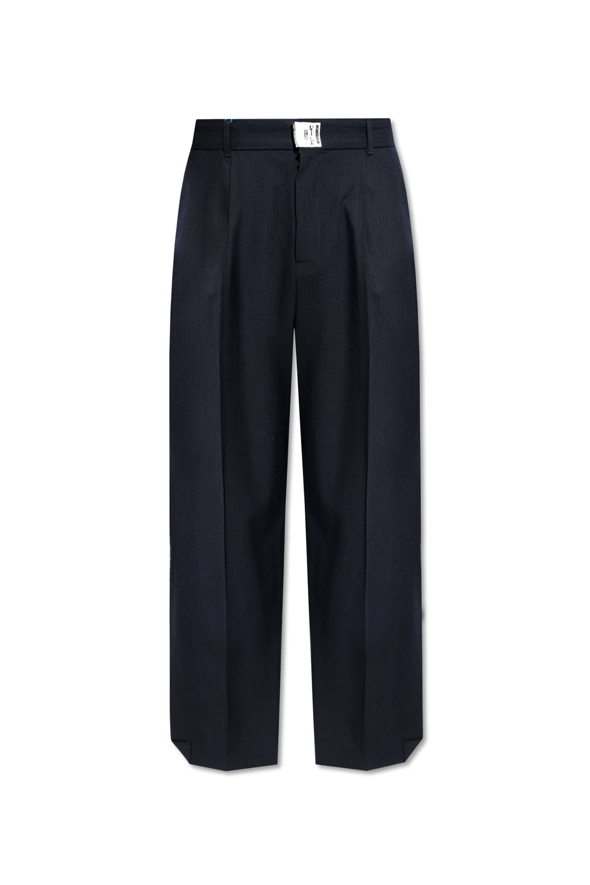wool creased trousers