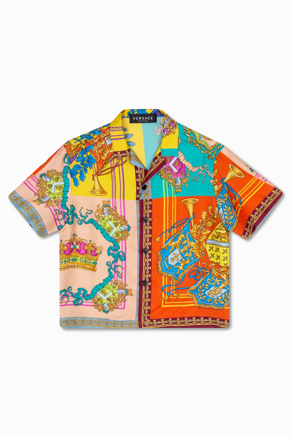 Silk shirt with short sleeves