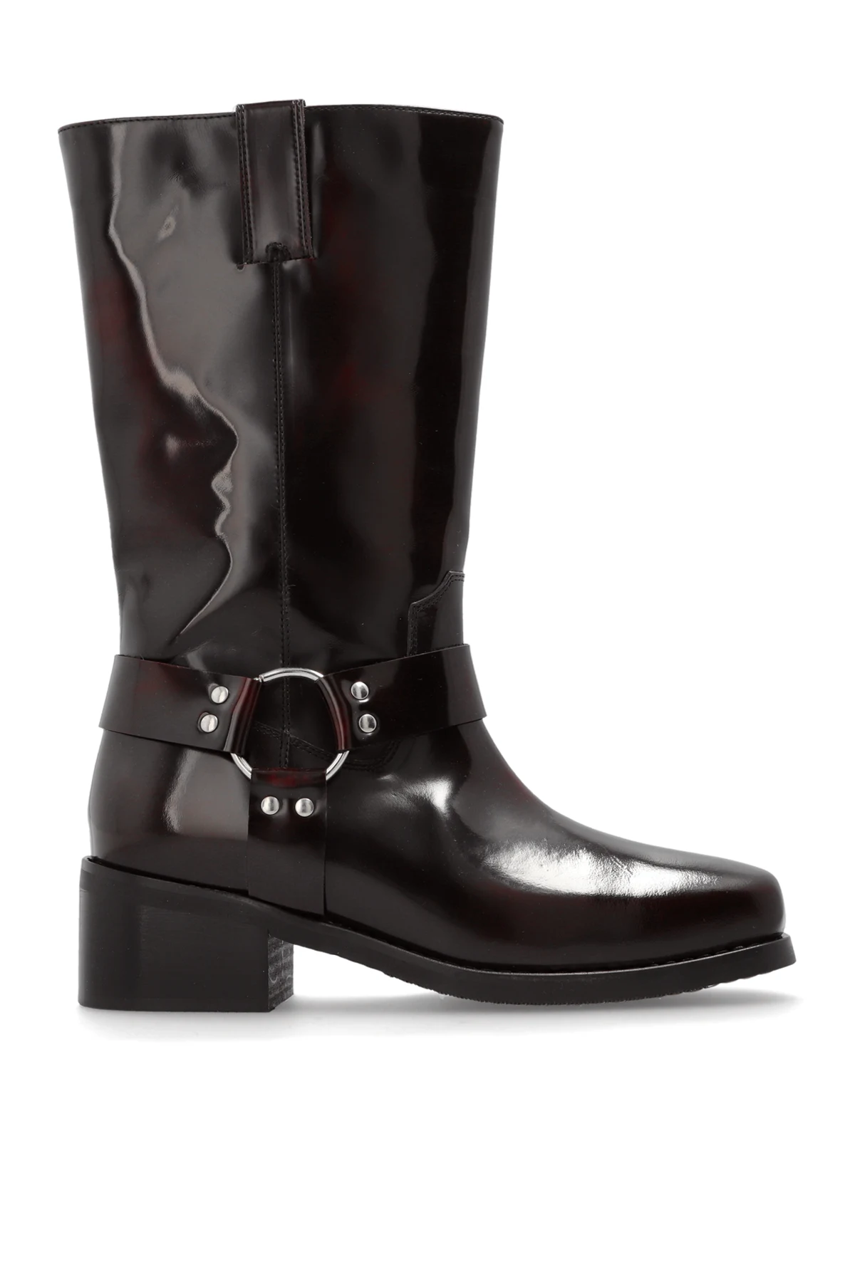 Skórzane kozaki na obcasie ‘Motor’