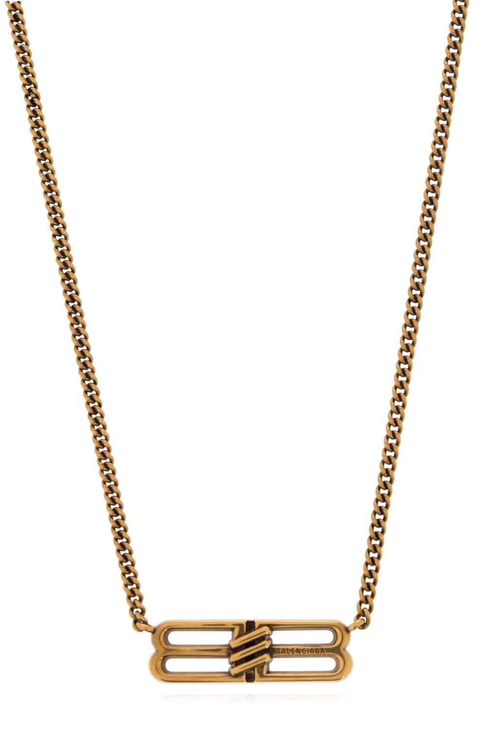 Brass necklace with logo