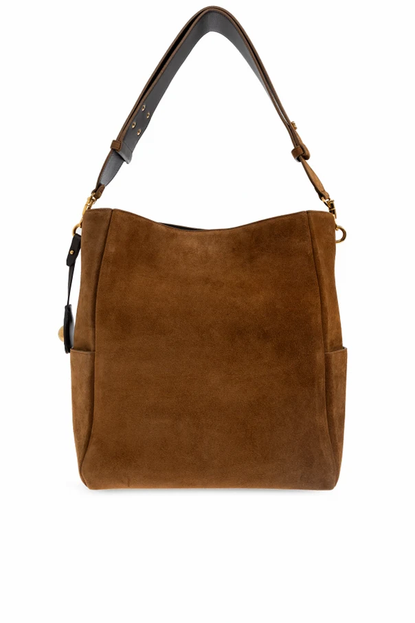BROWN Suede shopper bag
