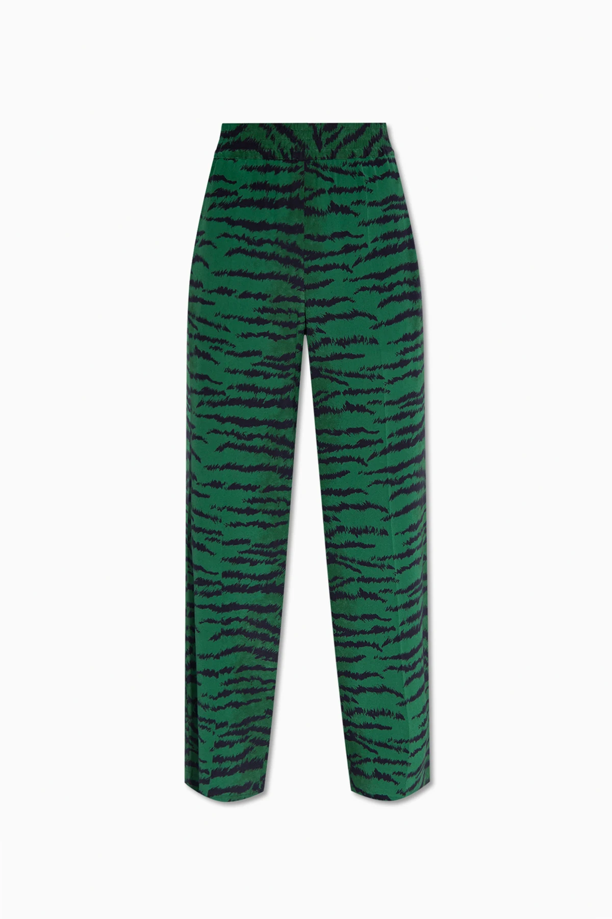 Silk trousers with animal motif