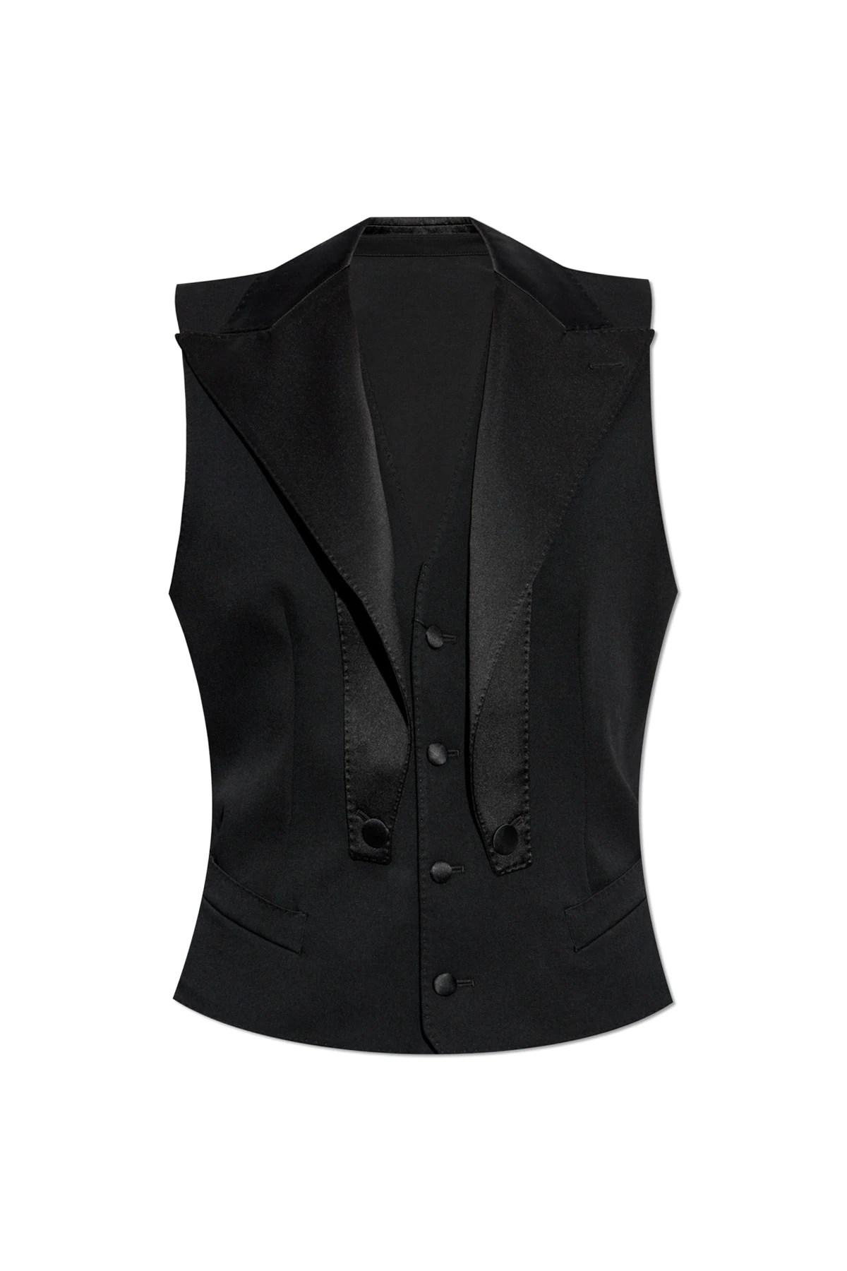 BLACK Vest with satin inserts
