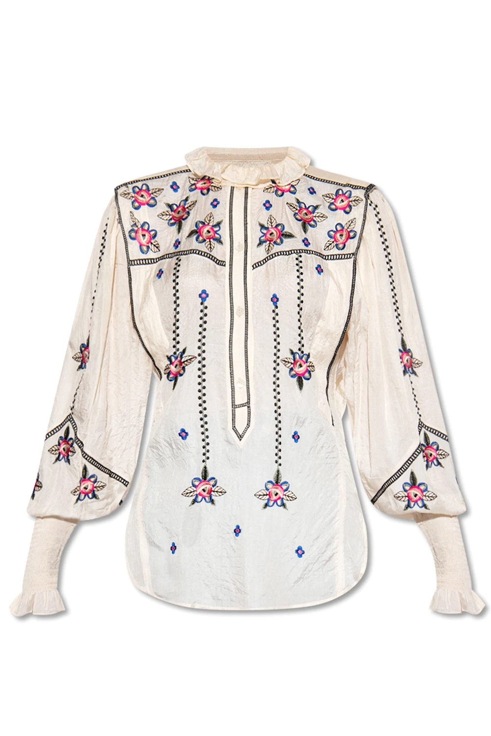 Top with floral motif