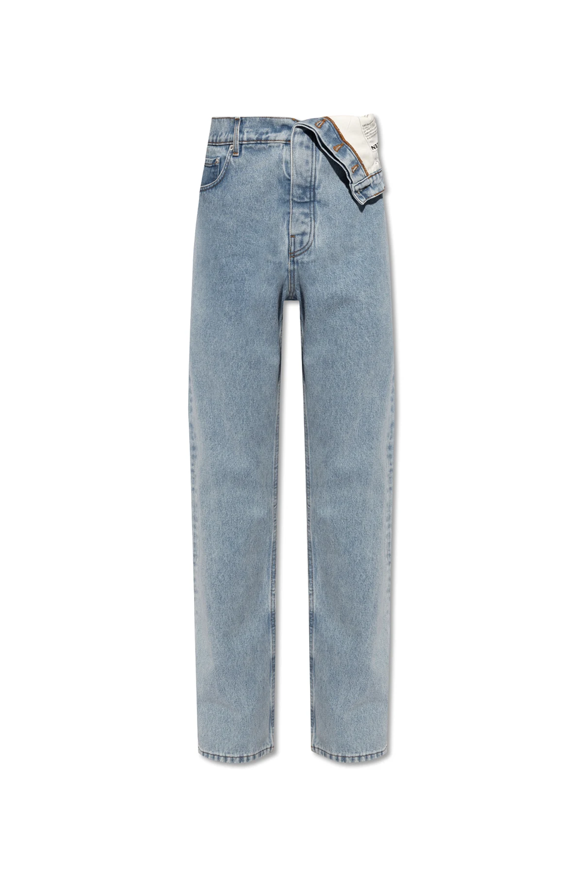 Jeans with asymmetrical trim
