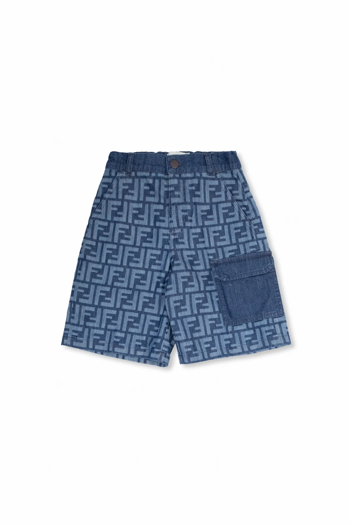 Monogrammed denim shorts