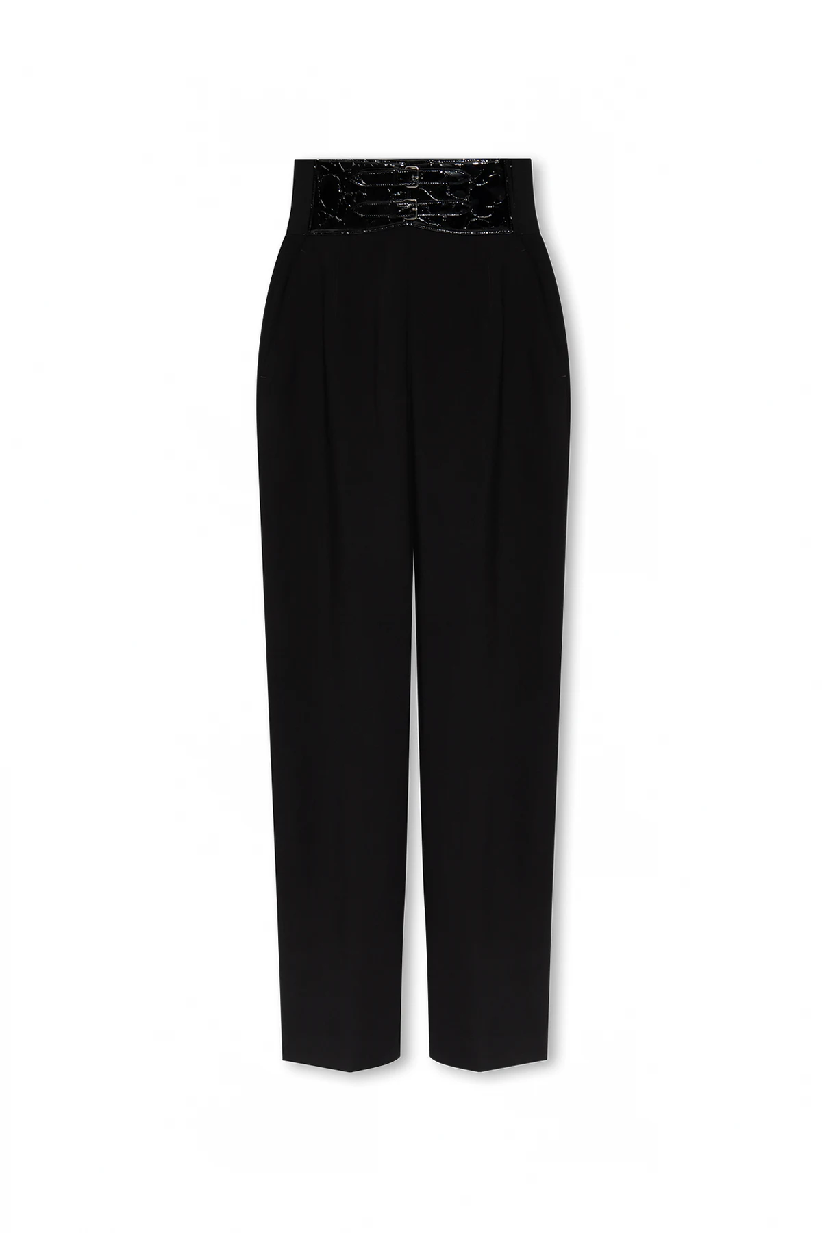 Trousers with elastic waist belt