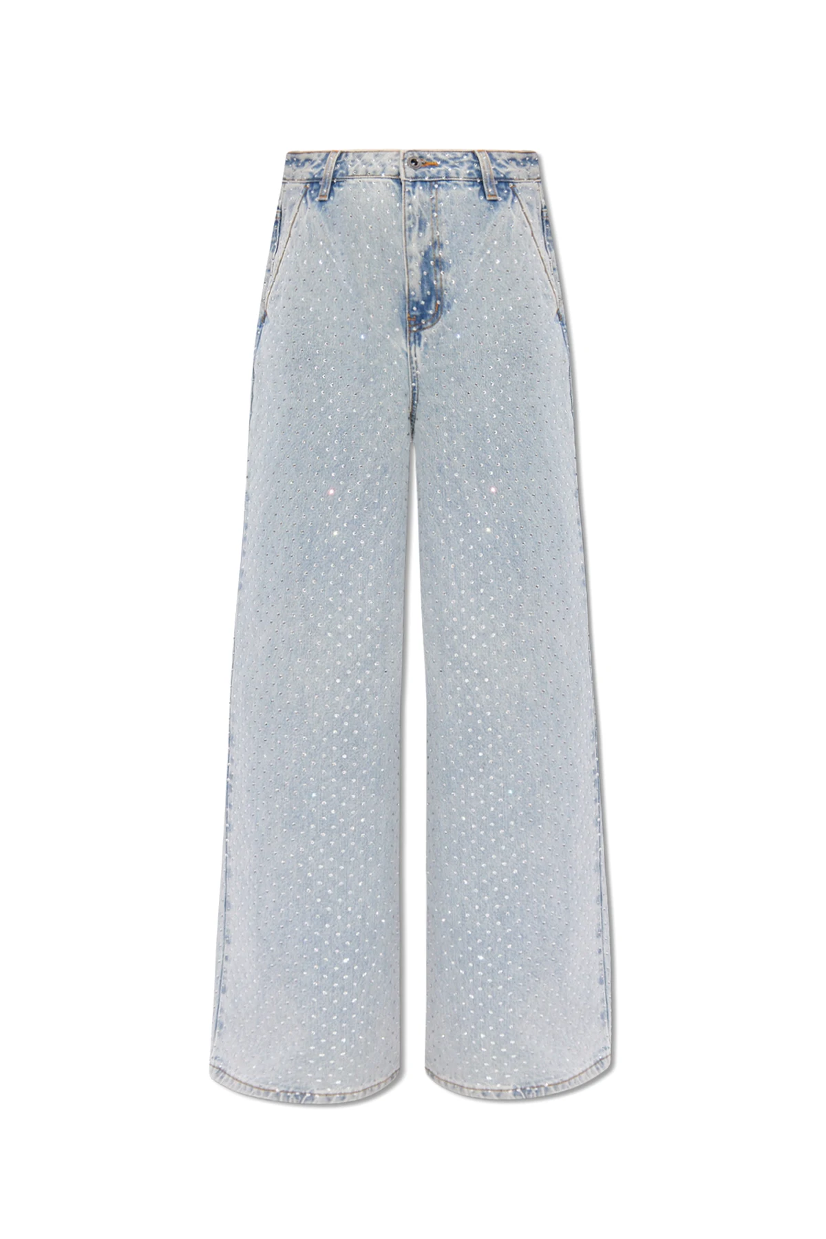 Embellished wide-leg jeans