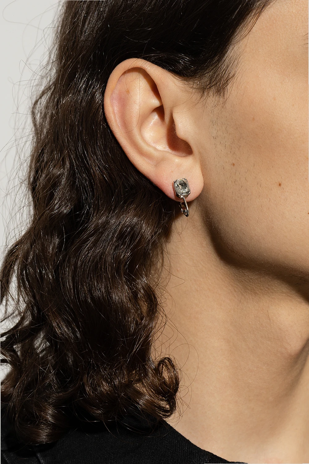 SREBRNY Kolczyki z aplikacją