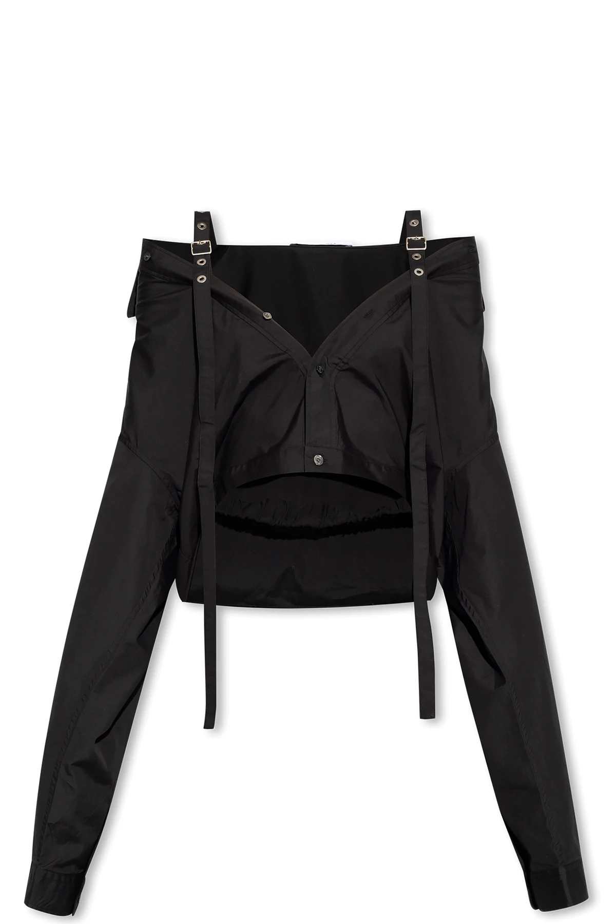 Cropped shirt in cotton