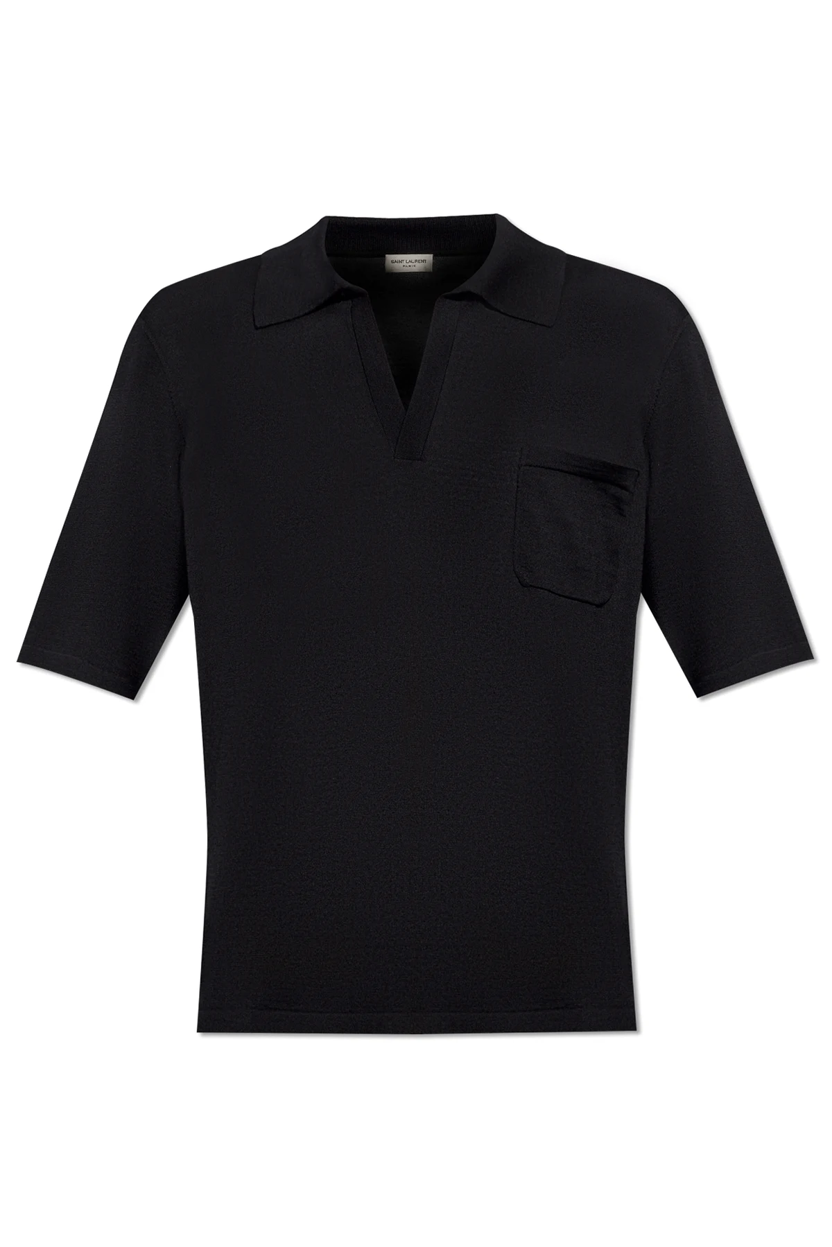 CZARNY Wełniane polo