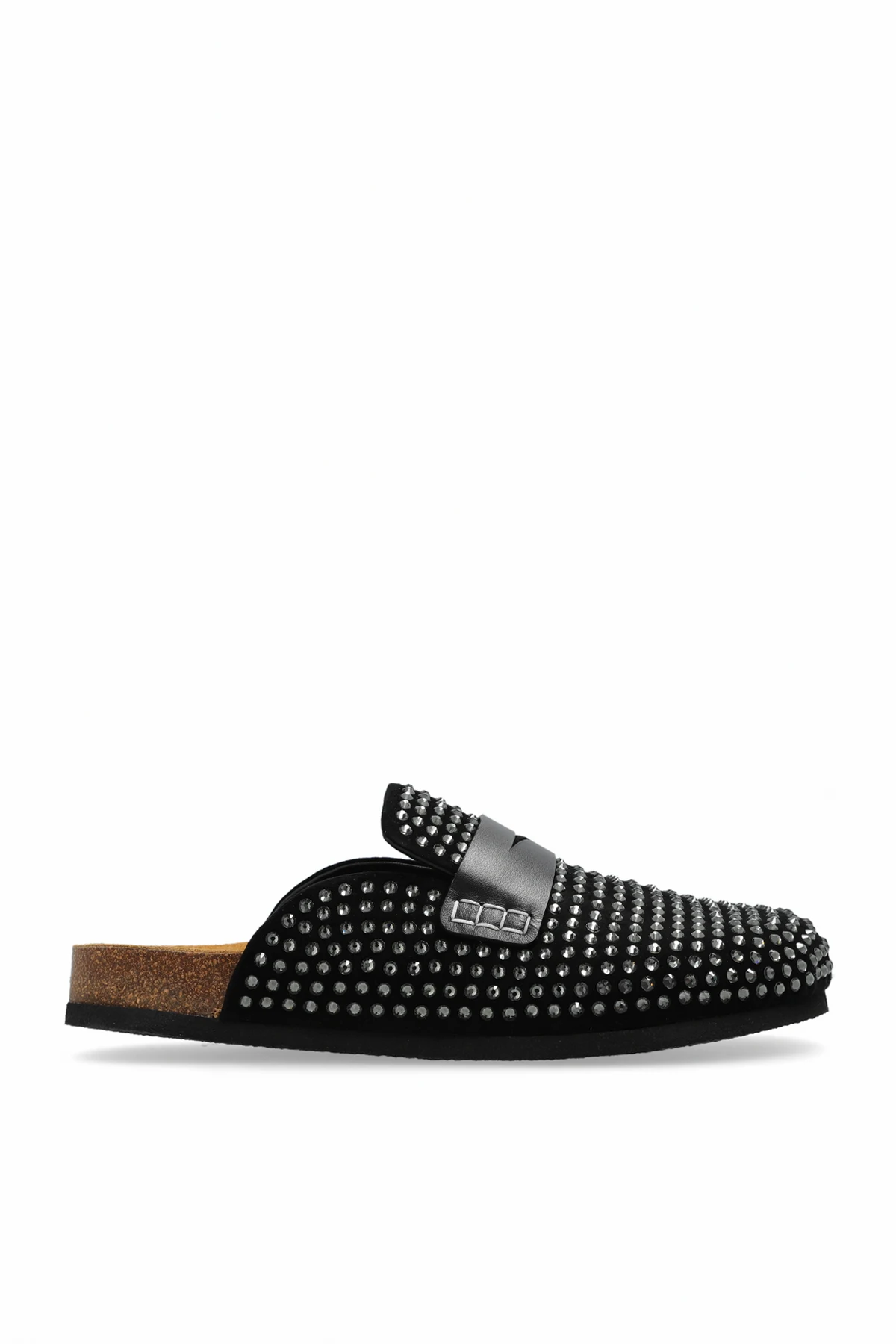 Embellished suede slides
