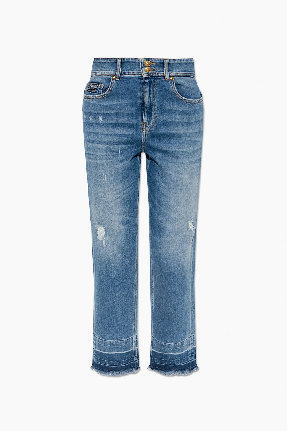 Jeans with raw edges
