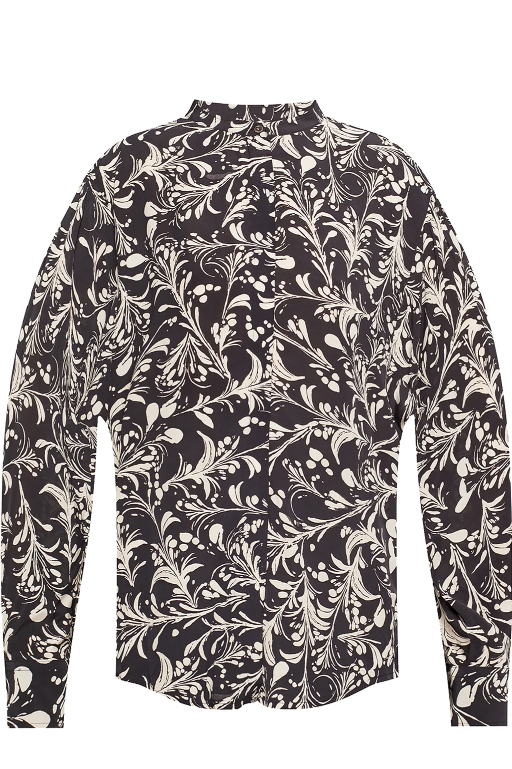 Shirt with standing collar