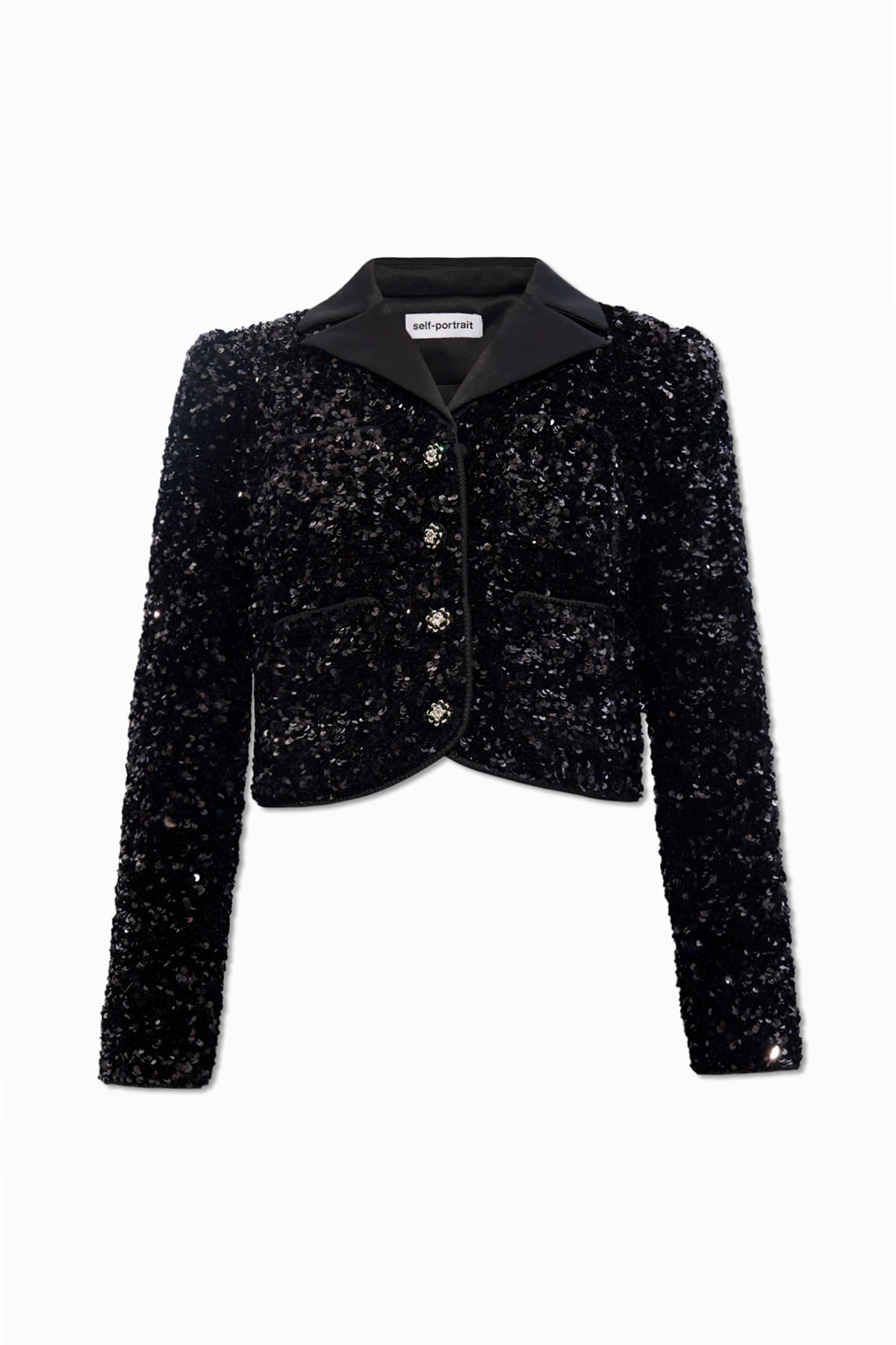 Short blazer with sequins