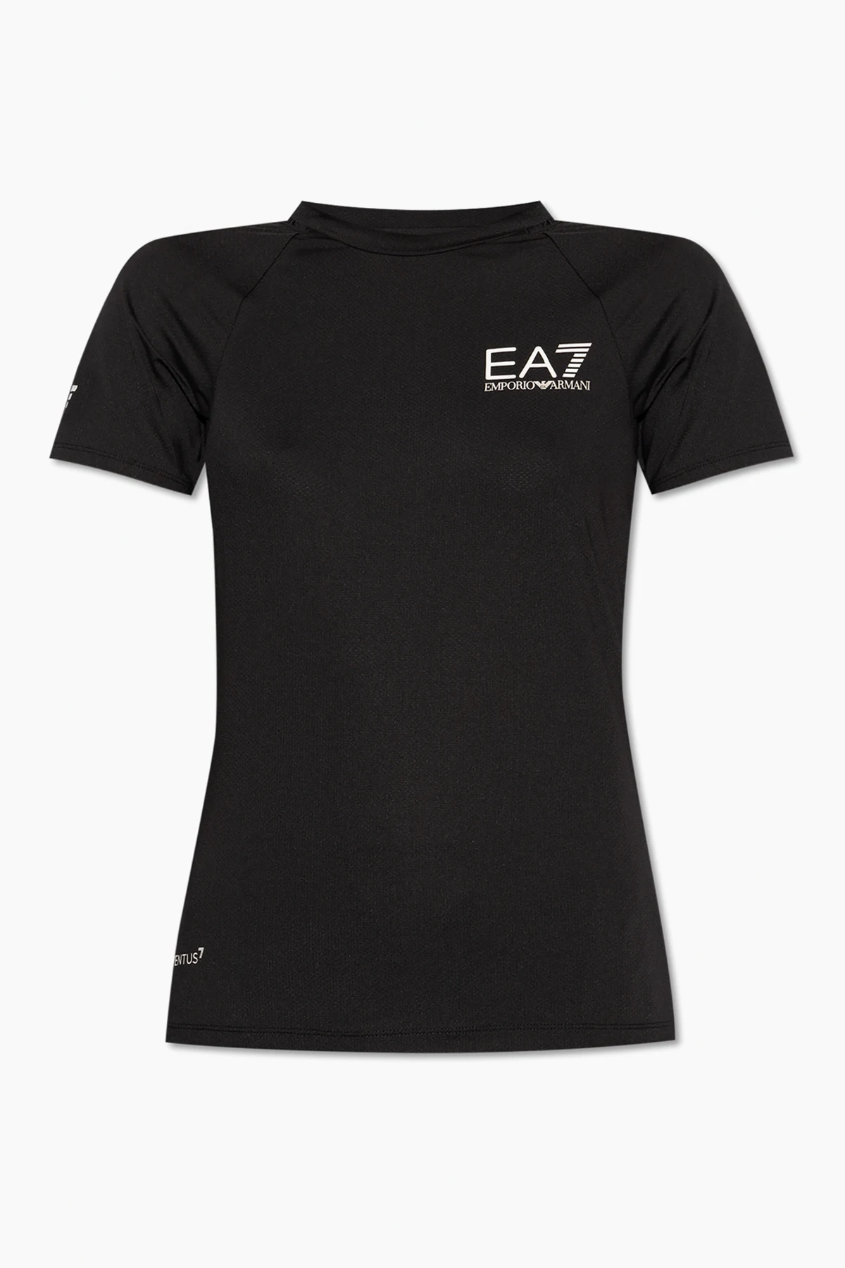 BLACK T-shirt with printed logo
