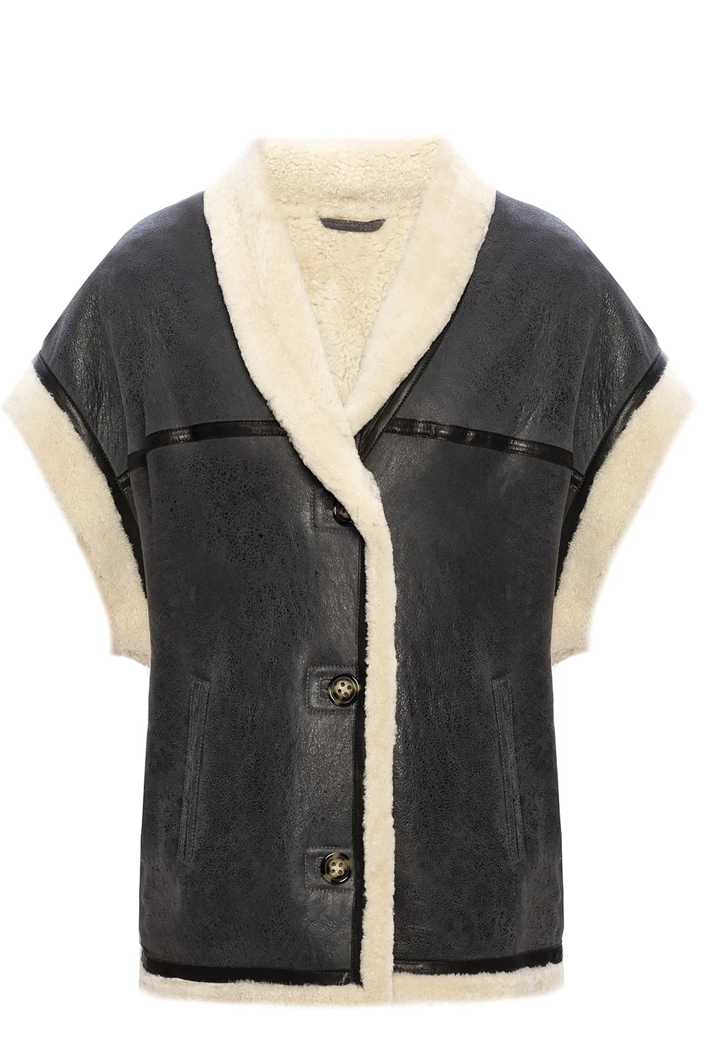 Vest with fur trim
