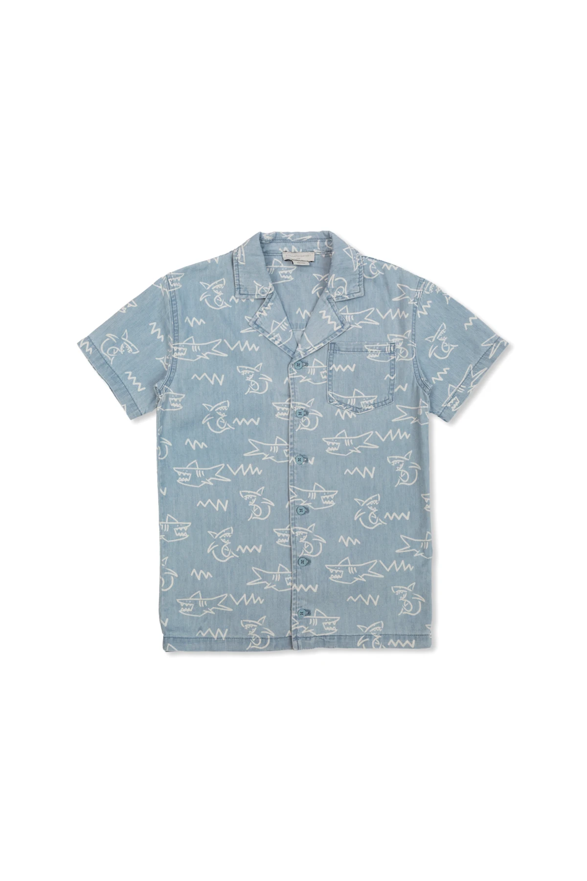 Shirt with shark motif