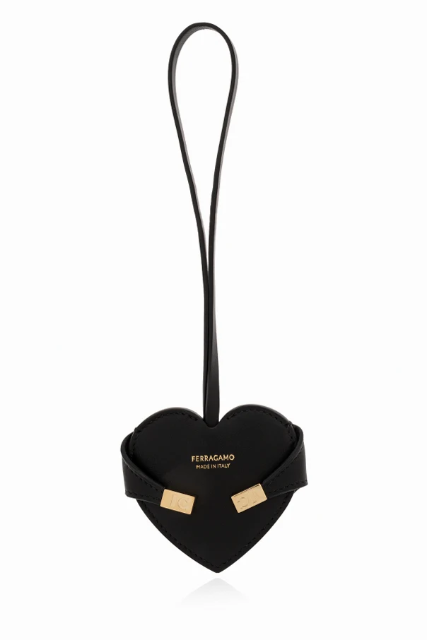 BLACK Leather heart-shaped pendant