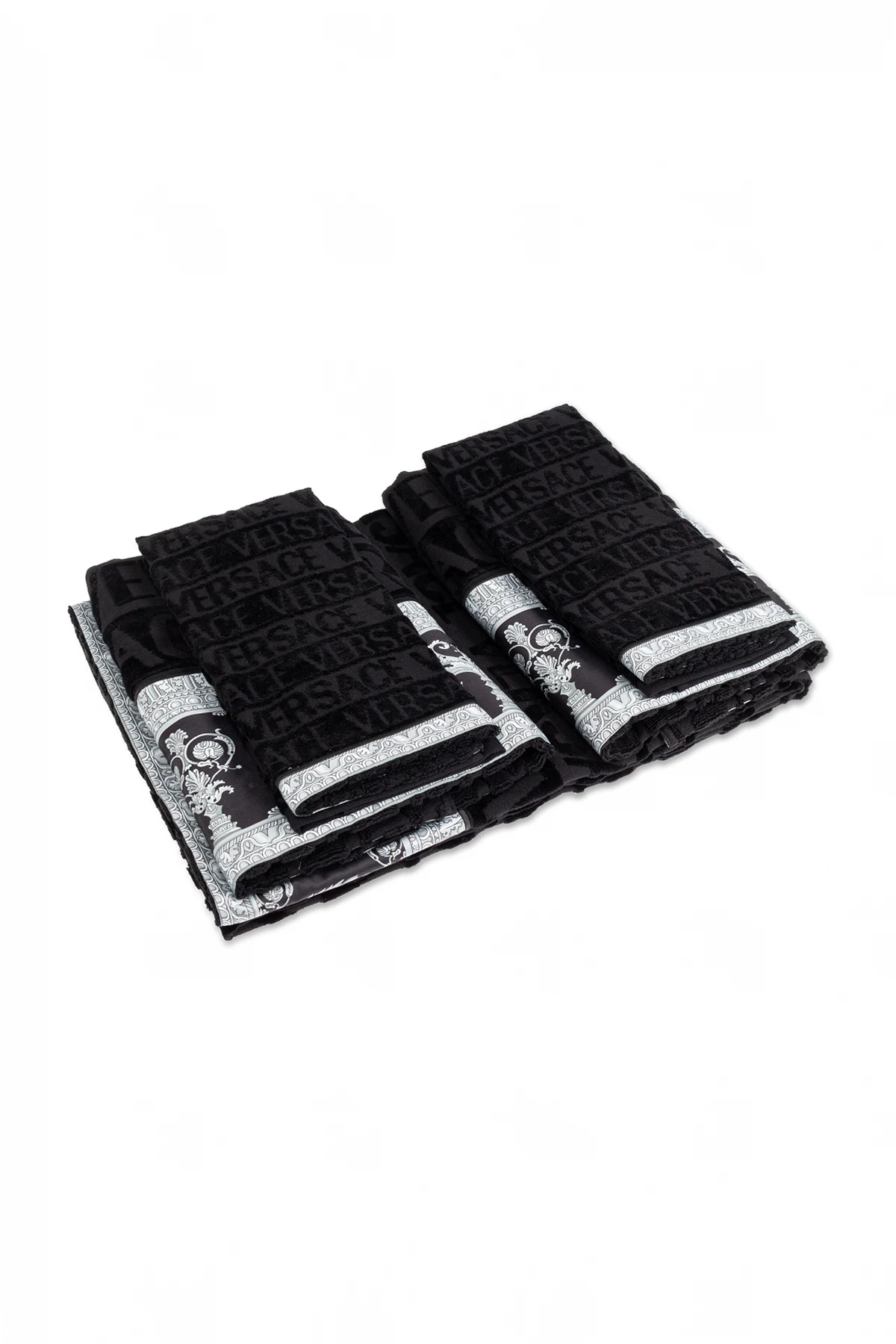 CZARNY Zestaw pięciu ręczników