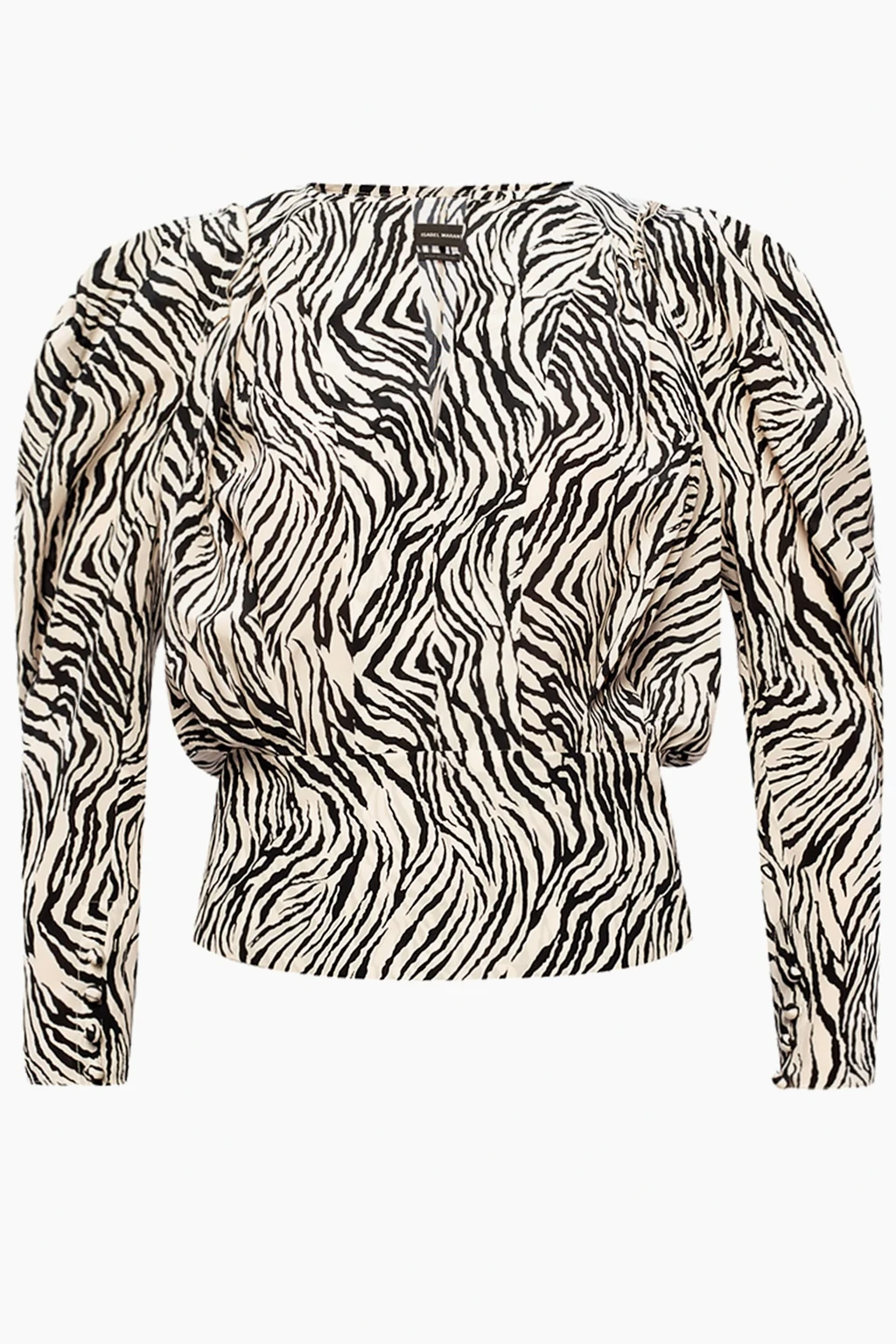 Animal-printed silk top