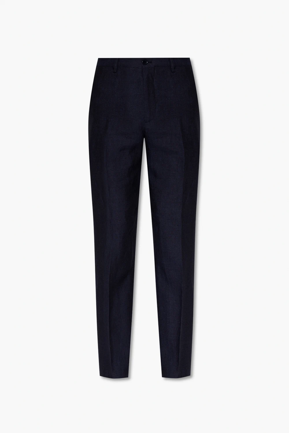Linen pleat-front trousers