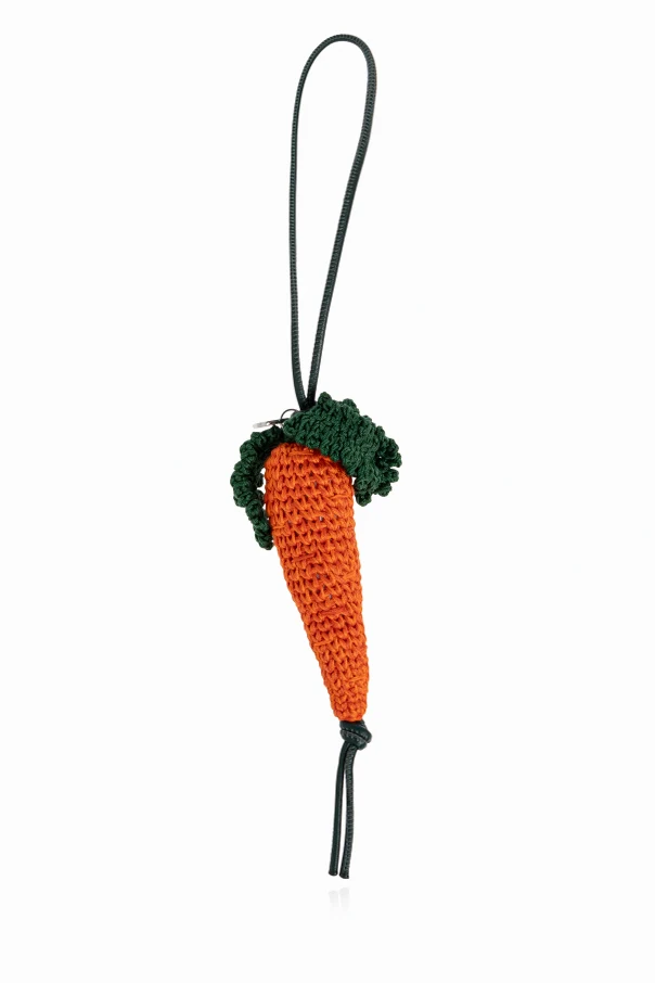 ORANGE Bag charm with carrot motif