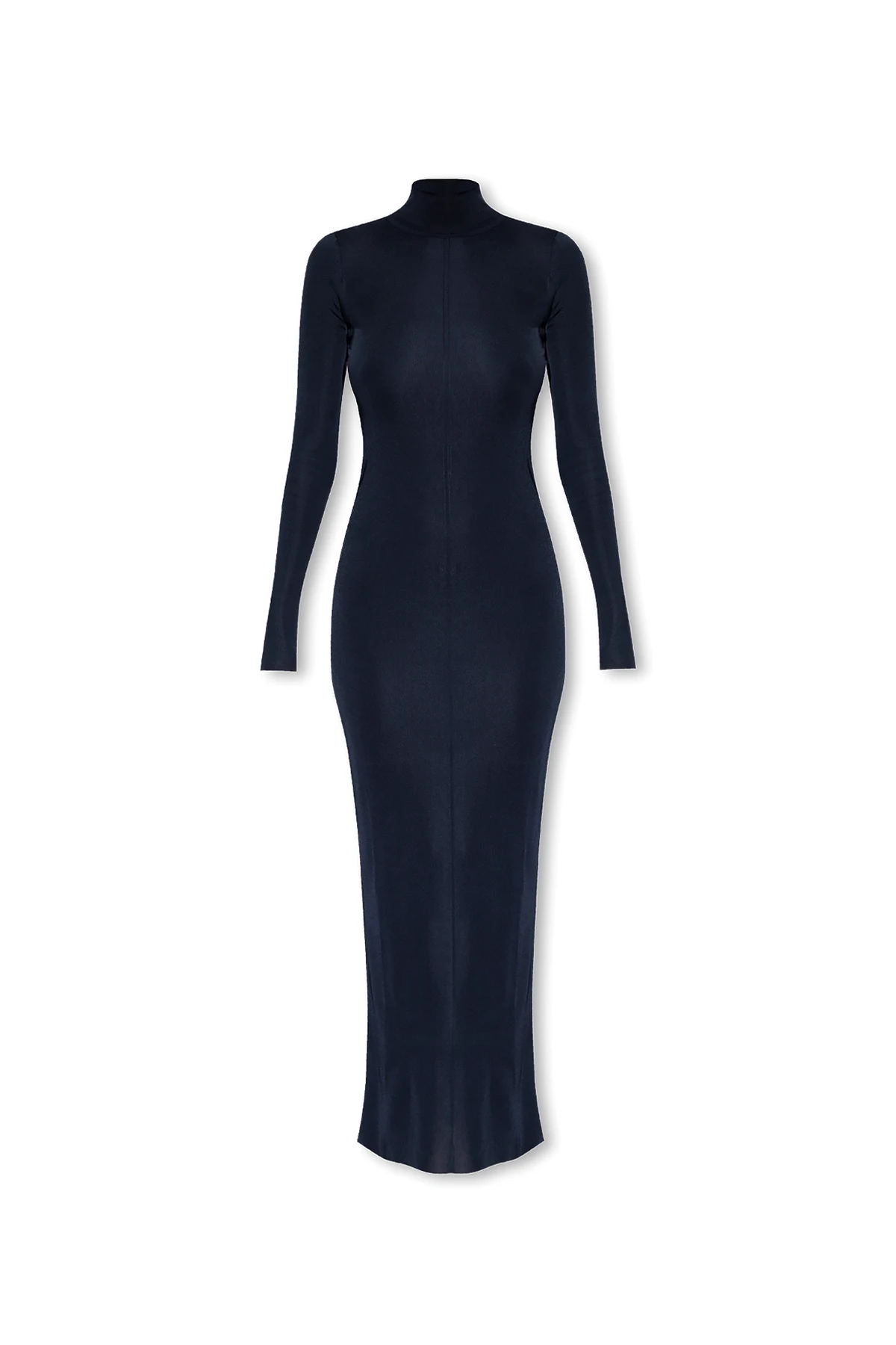 Dress with stand-up collar